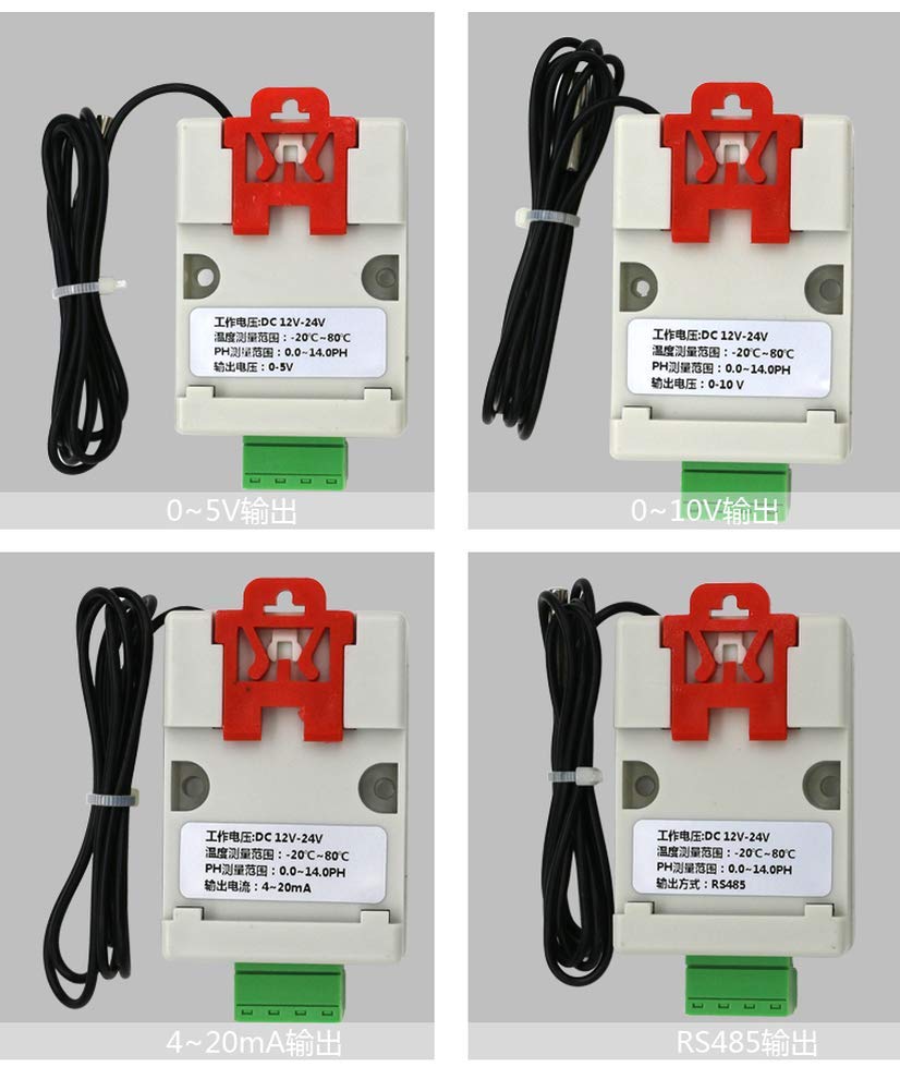 High Precision PH Temperature Transmitter Sensor Module with RS485/4-20mA/0-10V/0-5V Output - Ideal for Water Quality Monitoring, Aquaculture & Industrial Process Control