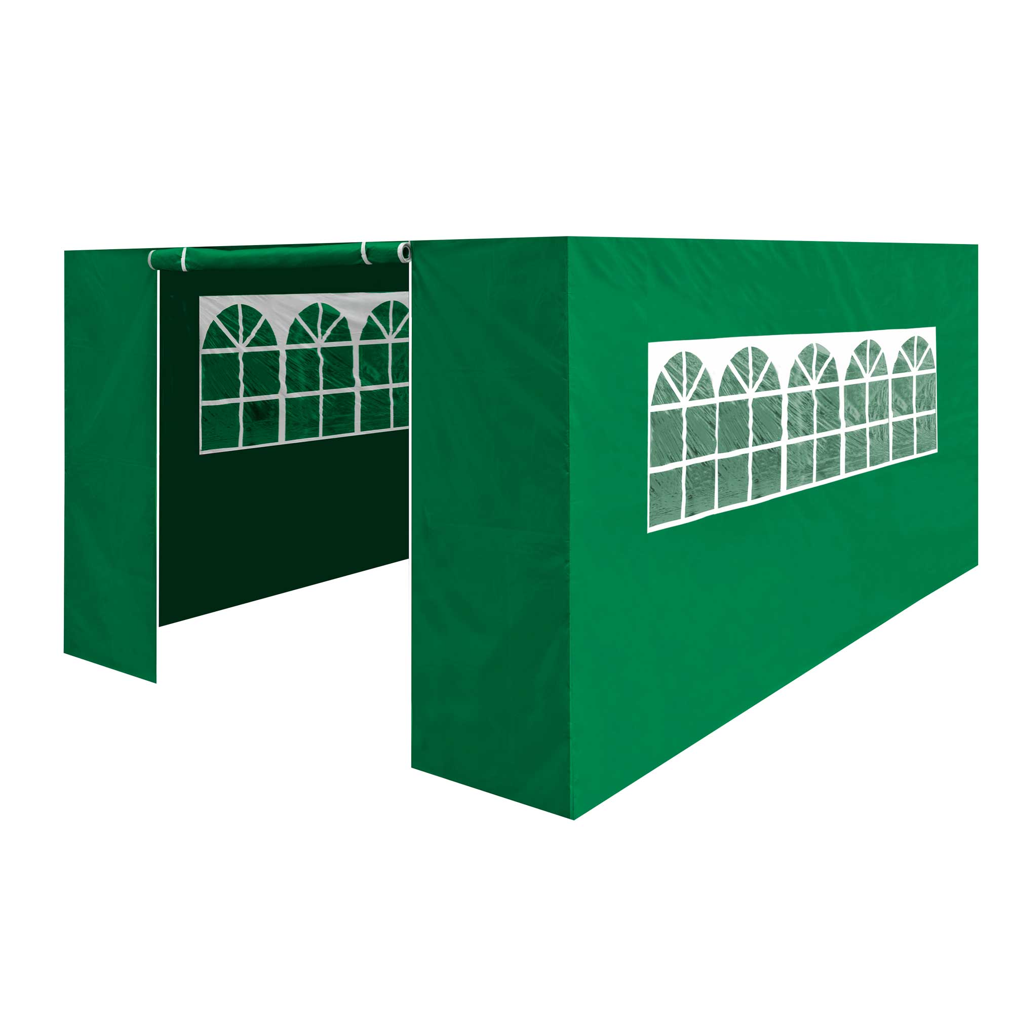Premium Gazebo Side Walls with Doors & Windows - Fits 3x4.5m Gazebos - Dark Green (DG152) - Perfect for Outdoor Parties, Weddings & Backyard Events