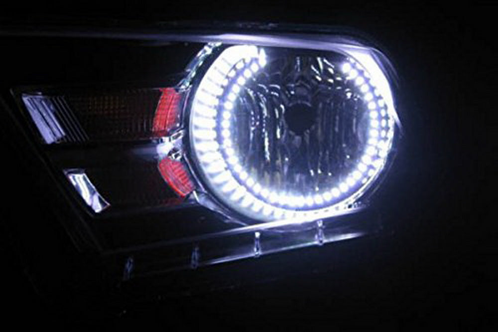 2005-2012 Ford Mustang RGB Multi-Color LED Angel Eye Halo Rings Headlight Retrofit Kit - DRL Daytime Running Lights for Custom Car Lighting Upgrade