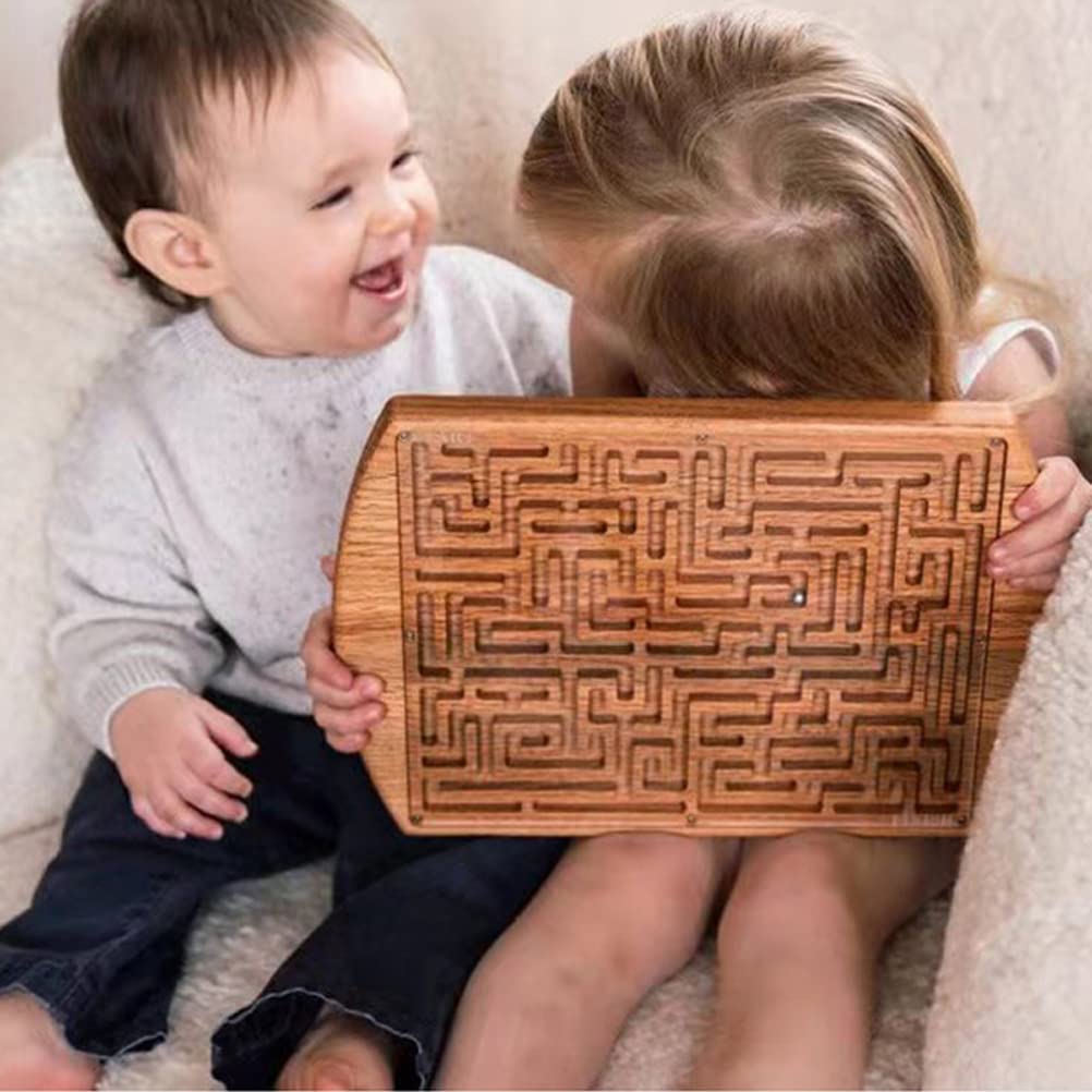 Wooden Labyrinth Game for Kids - Rolling Ball Maze Toy, Balance Board Game, Early Education Toy for Home, Classroom & Party Fun
