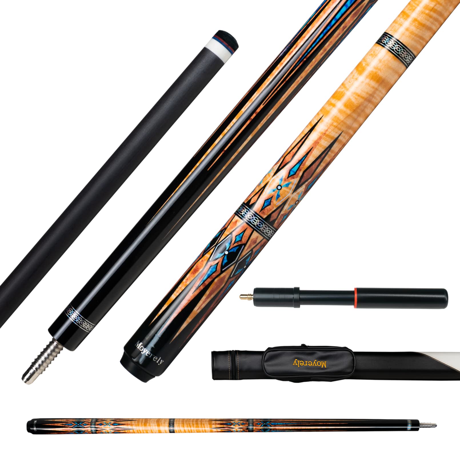 Premium Carbon Fiber Pool Cue Stick - 11.8mm/12.5mm Low Deflection Professional Billiard Cue with Protective Case | Ideal for Tournament Play & Home Game Rooms