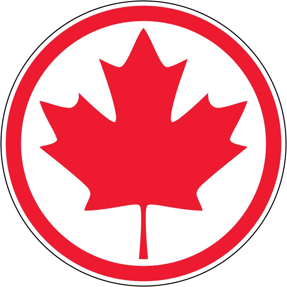 Canada Round Maple Leaf Vinyl Decal Sticker - Waterproof Durable Decorative Sticker for Laptop, Car, Phone, Wall - Perfect for Canadian Pride, Home Decor & Gifts