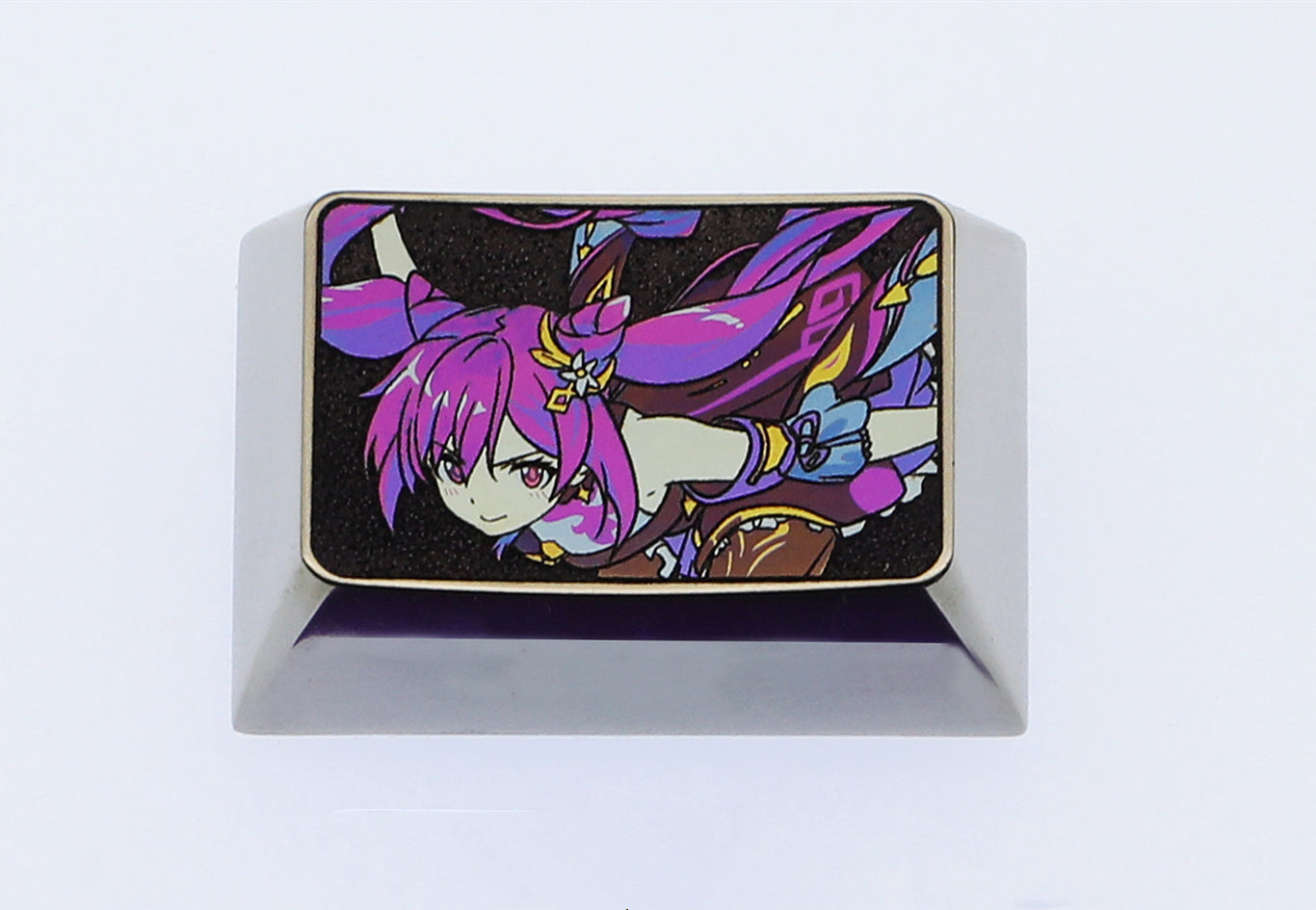 Keqing Titanium Alloy 1.5U Custom Mechanical Keyboard Keycaps - Anime Genshin Impact Themed Keycaps for Gaming & Typing Enthusiasts | Perfect for PC, Mac, and Mechanical Keyboard Customization