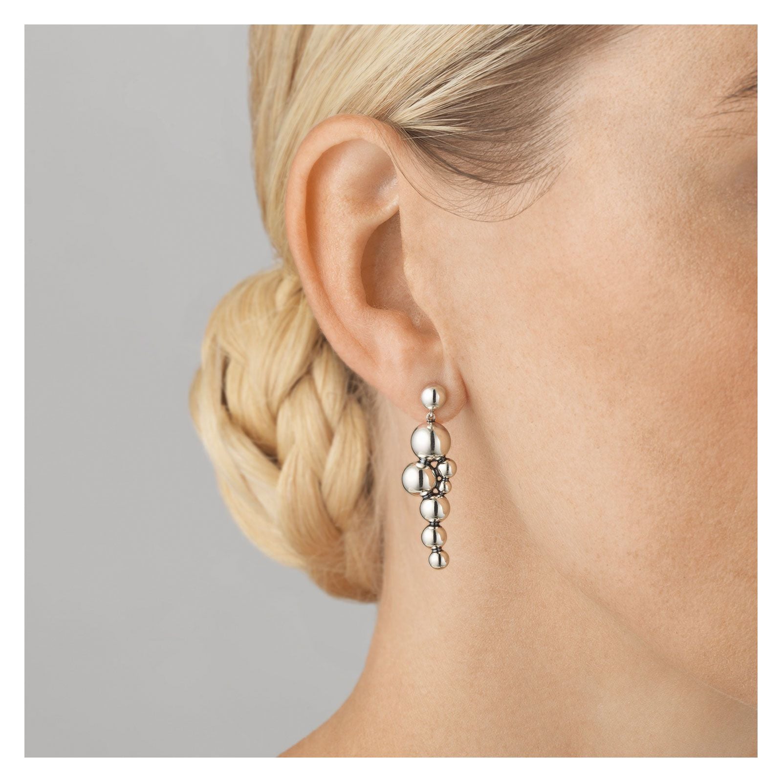 Georg Jensen MOONLIGHT GRAPES Sterling Silver Drop Earrings - Elegant Dangling Jewelry for Women, Perfect for Weddings, Parties & Special Occasions