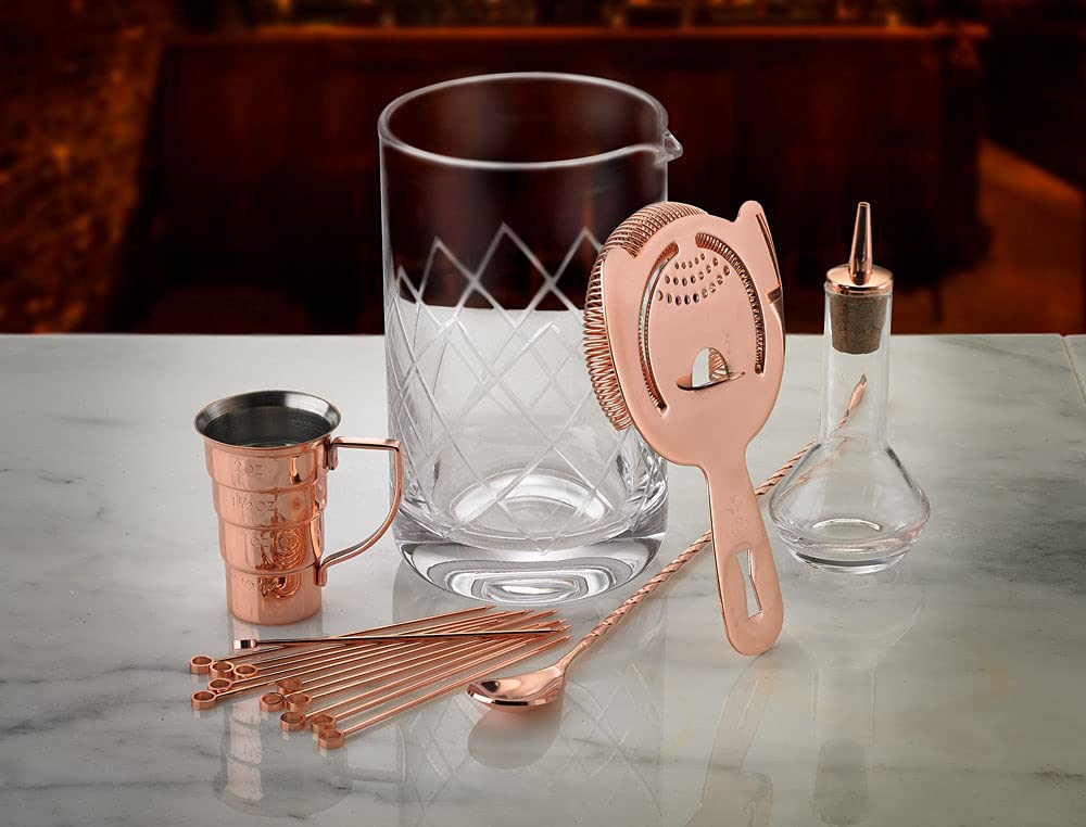 Premium Barfly Copper Cocktail Kit - Manhattan Mixing Set for Home Bartenders | Perfect for Cocktail Parties, Gifts & Home Bars