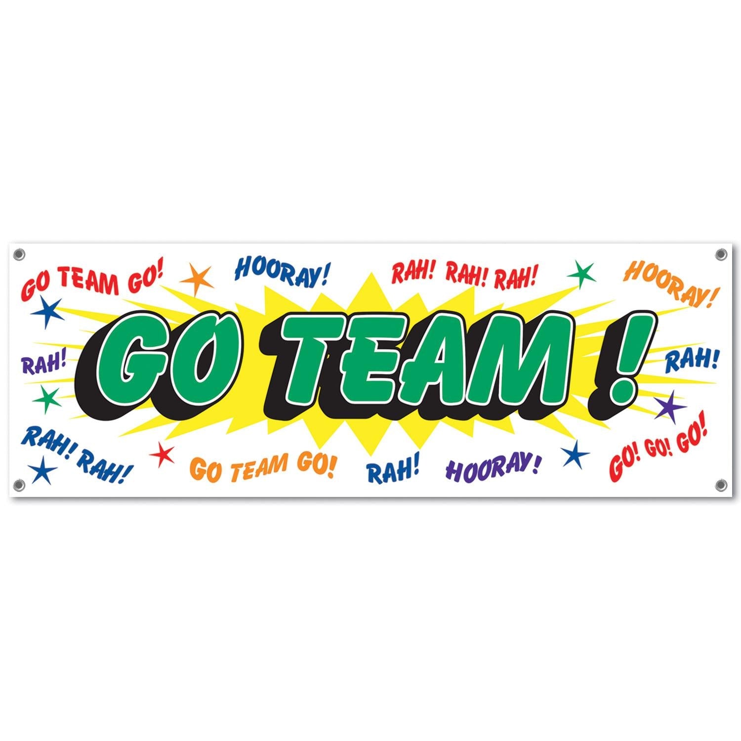 12 Pack Beistle Go Team! Party Sign Banner - Colorful Sports Decorations for Game Day, Birthday & Tailgate Parties - Perfect for Football, Basketball & Team Celebrations