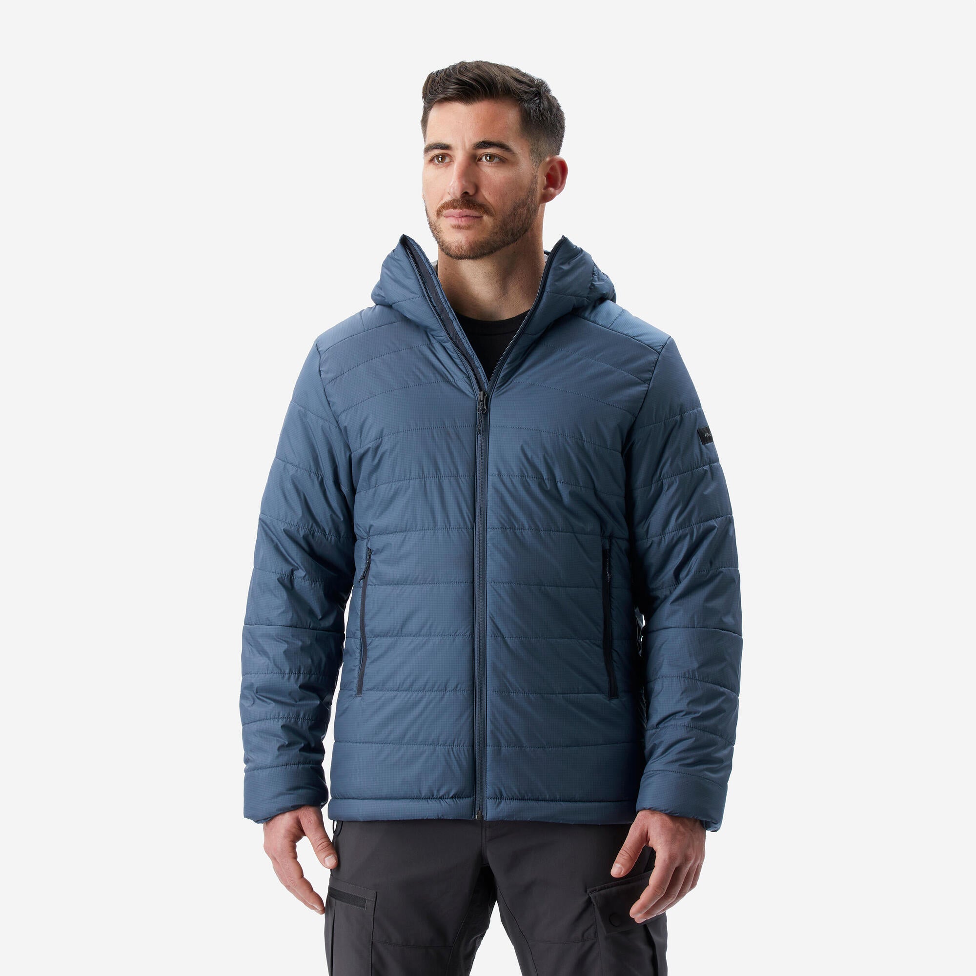 Forclaz Men's MT100 Lightweight Hooded Synthetic Jacket - Waterproof Hiking & Outdoor Adventure Gear for Camping & Travel