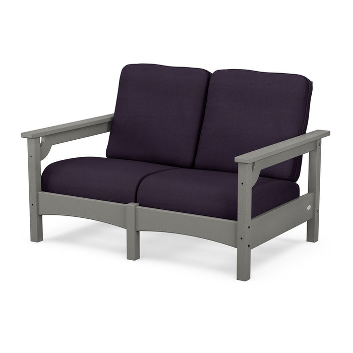 POLYWOOD Outdoor Club Loveseat - Durable All-Weather Wicker Patio Furniture Set for Backyard, Poolside & Garden - Comfortable 2-Seater with Cushions (Available in Multiple Colors)