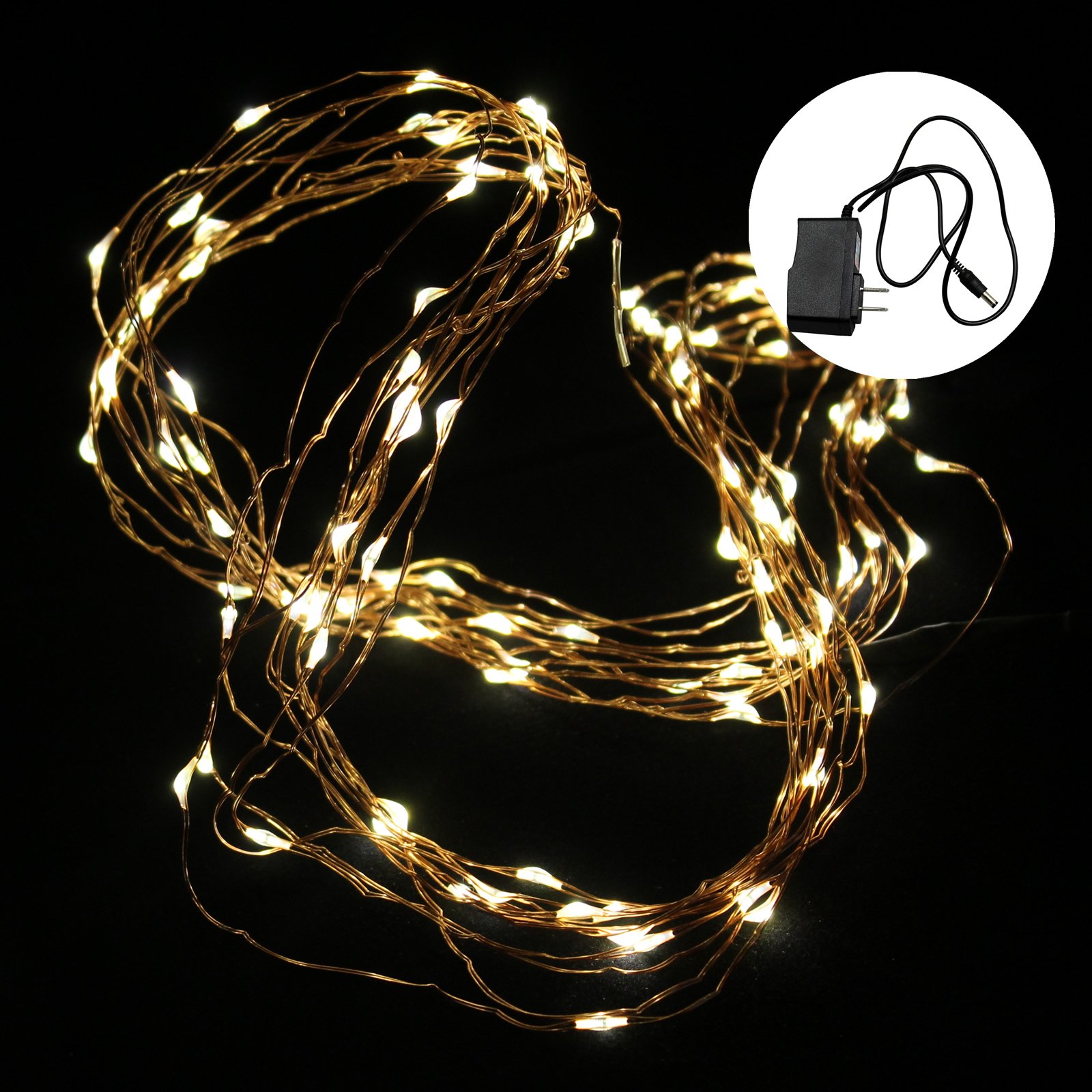 Bluedot Trading 32ft LED String Lights - Fairy Starry Lights for Indoor Bedroom, Christmas Party & Wedding Decorations - 10M Plug-in Lights with Adapter - Perfect for Home, Garden, Patio and Holiday Lighting
