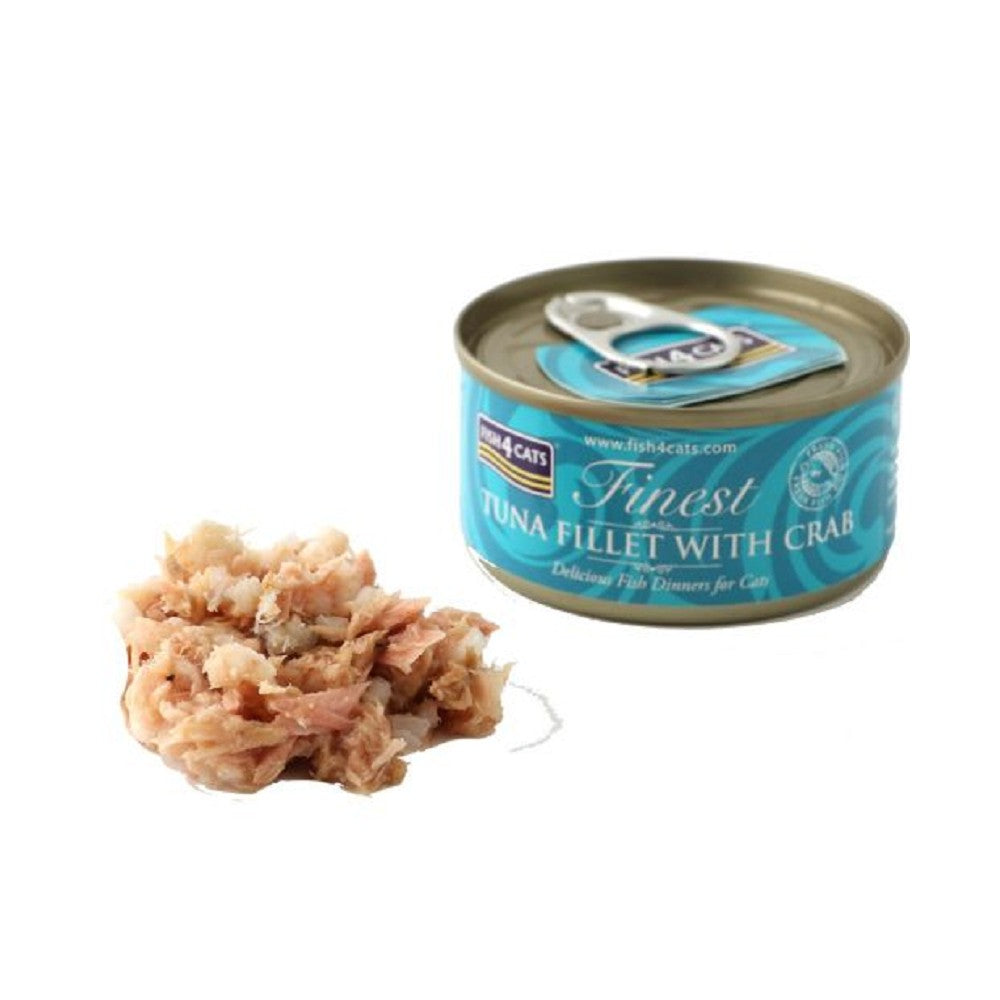 Premium Tuna Fillet with Crab Cat Food - Grain-Free, High-Protein Wet Cat Food for Adult & Senior Cats - Perfect for Mealtime, Weight Management & Picky Eaters
