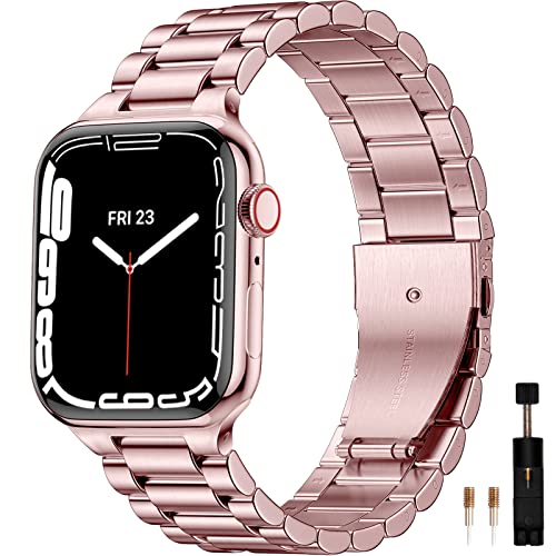 Maledan Stainless Steel Metal Band Compatible with Apple Watch 38mm 40mm 41mm 42mm 44mm 45mm 49mm - Replacement Strap for iWatch Ultra Series 8/7/6/5/4/3/2/1/SE - Durable Bracelet for Men & Women - Perfect for Workouts, Office & Daily Wear