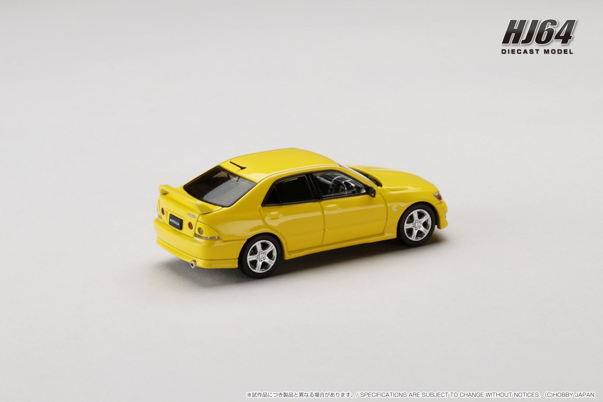 PREORDER Hobby Japan 1:64 Scale Toyota ALTEZZA RS200 (E10) 1998 Model Car with Genuine Option Parts in Super Bright Yellow - Perfect for Collectors, Display Cases & Racing Dioramas