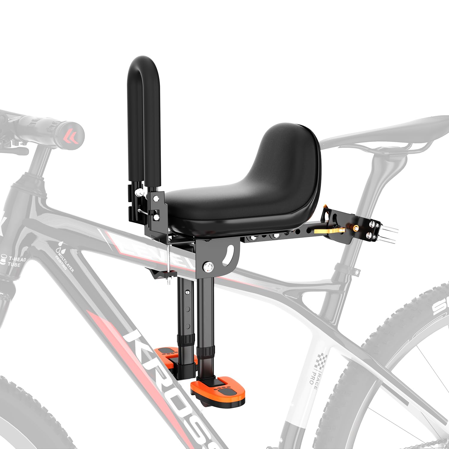 Best Kids Bike Seat for 1-5 Year Olds - Adjustable Child Bicycle Seat with Safety Guardrail & Comfortable Cushion - Perfect for Mountain Bikes, Commuting & Family Rides