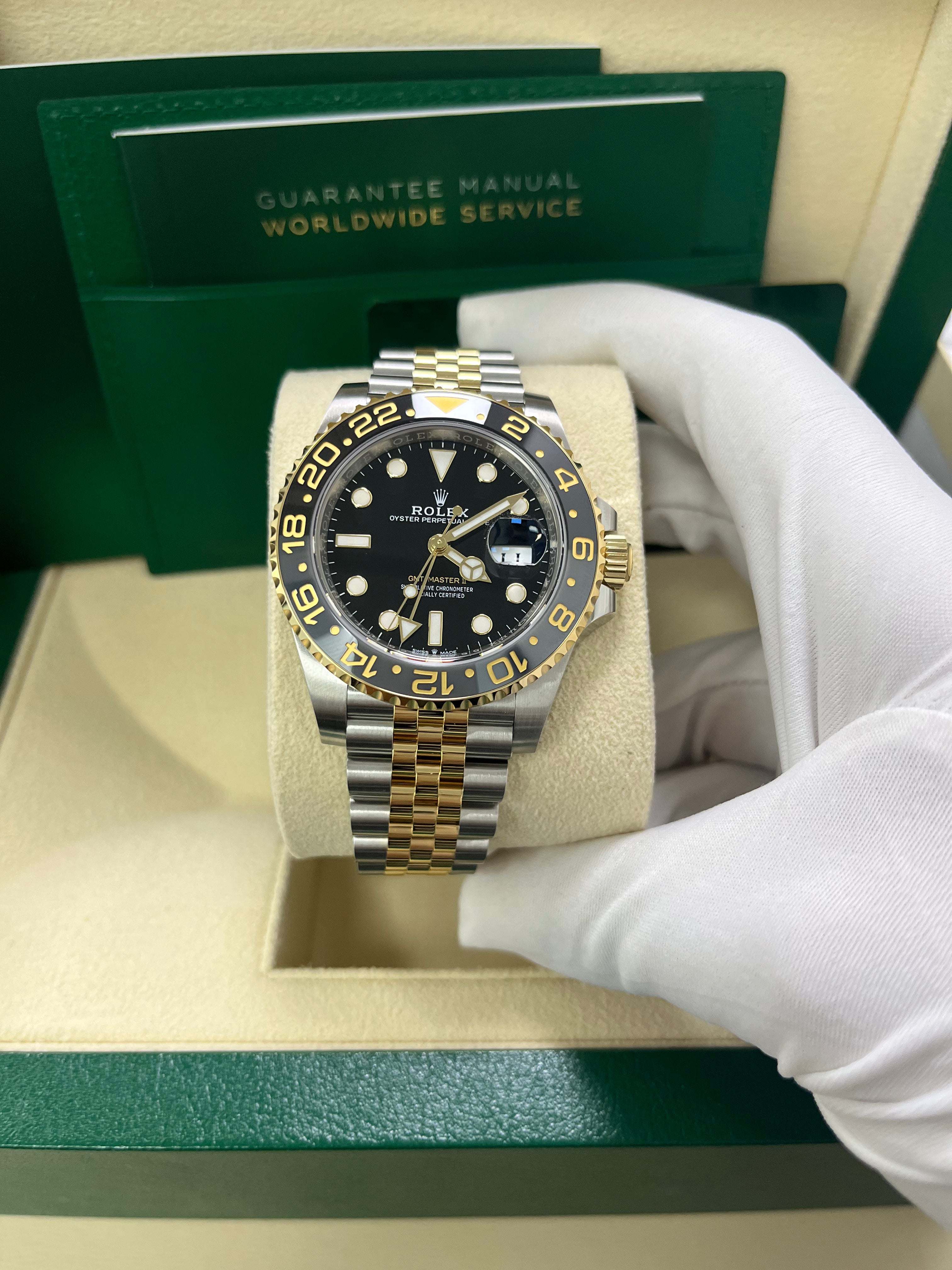 Rolex GMT Master II Two Tone Black Jubilee 126713GRNR Watch - Luxury Stainless Steel & Gold Men's Timepiece for Travel, Business & Special Occasions