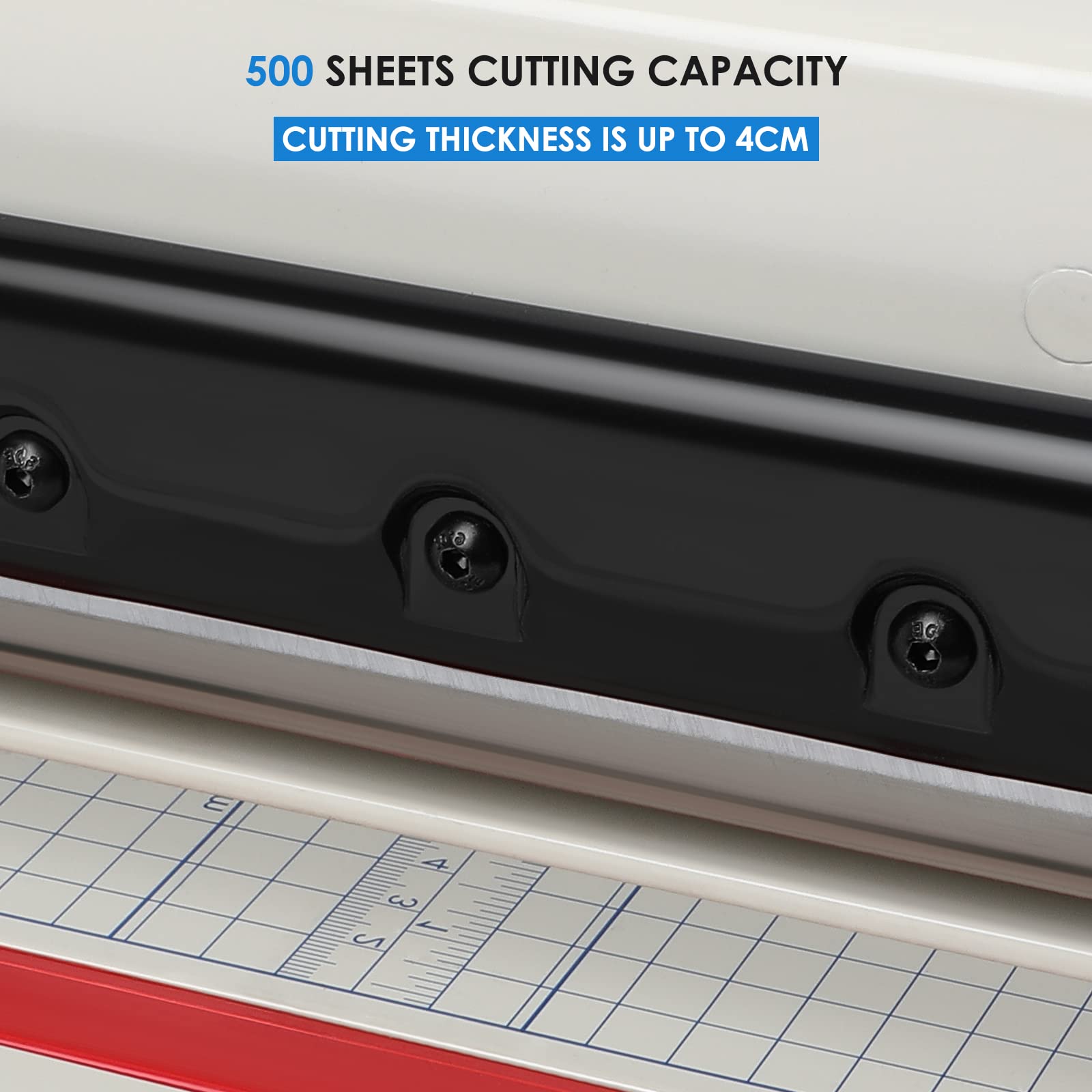 Heavy Duty 17 Inch Guillotine Paper Cutter with Free Replacement Blade - 400 Sheet Capacity Paper Trimmer for Cardstock, Scrapbooking, Office, Home & School Use | Perfect for Crafting, Document Cutting and DIY Projects