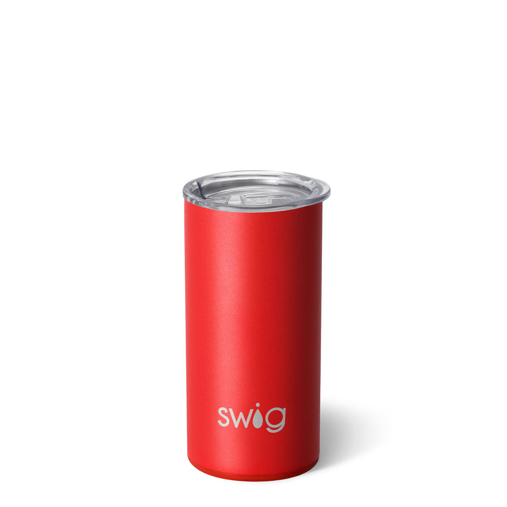 12oz Red Slim Tumbler - Insulated Stainless Steel Travel Mug for Hot & Cold Drinks - Perfect for Office, Gym, Hiking and Outdoor Activities