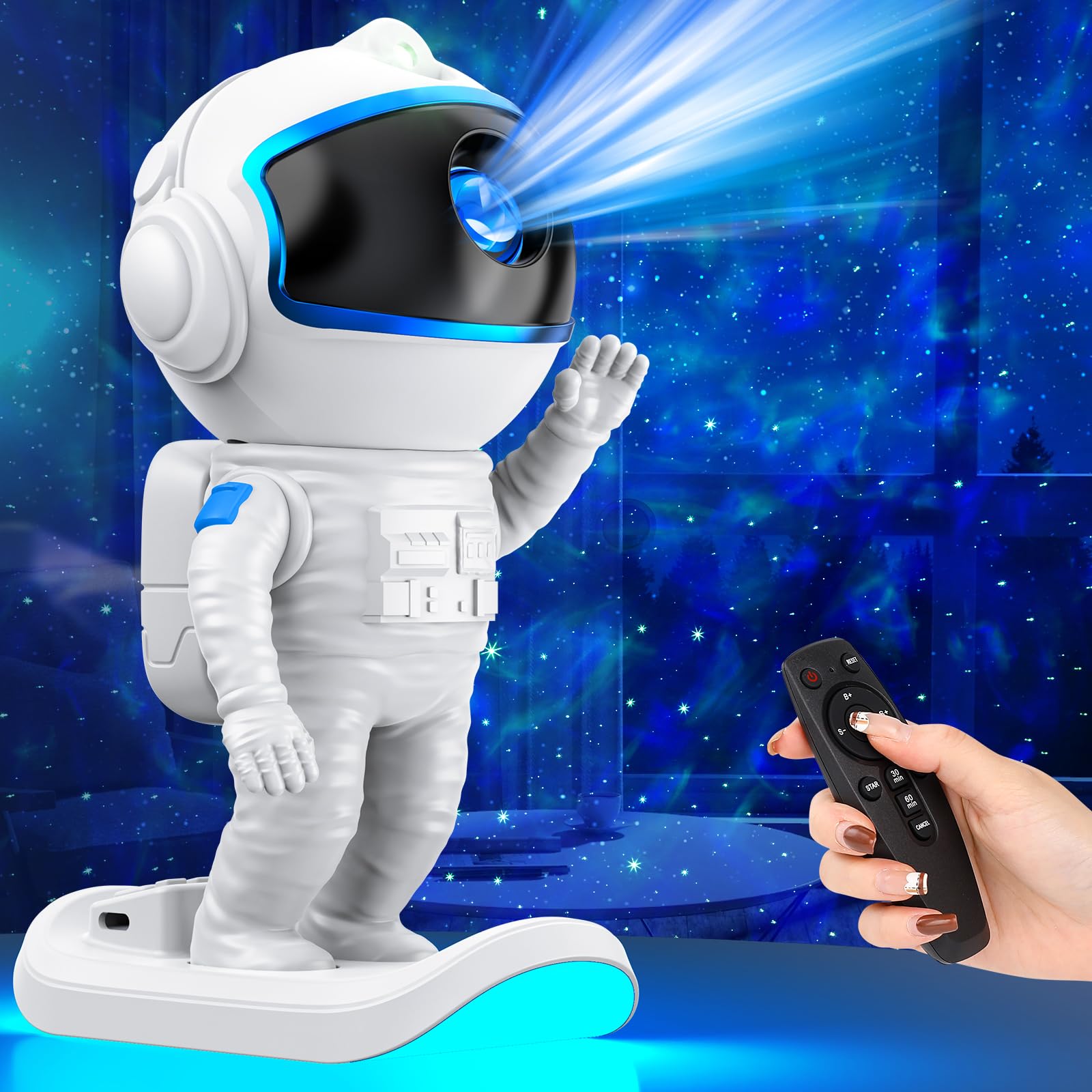 Astronaut Galaxy Projector - 360° Star Projector Night Light with Timer & Remote Control | Perfect for Bedroom, Nursery, Meditation & Home Decor | Great Gift for Adults, Teens, Kids (Christmas, Birthday)