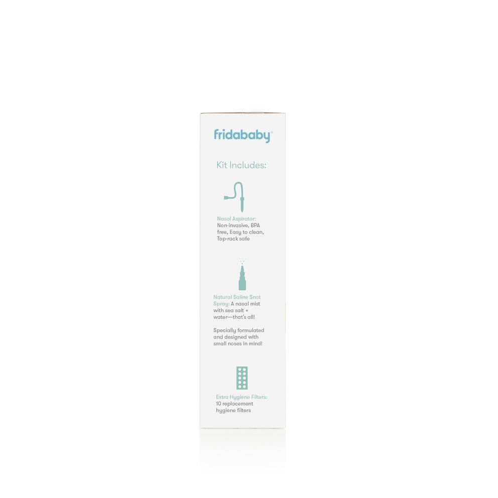 FridaBaby NoseFrida The Snotsucker Nasal Aspirator with Saline Kit - Safe Baby Nasal Care for Congestion Relief | Perfect for Newborns & Infants at Home or Travel
