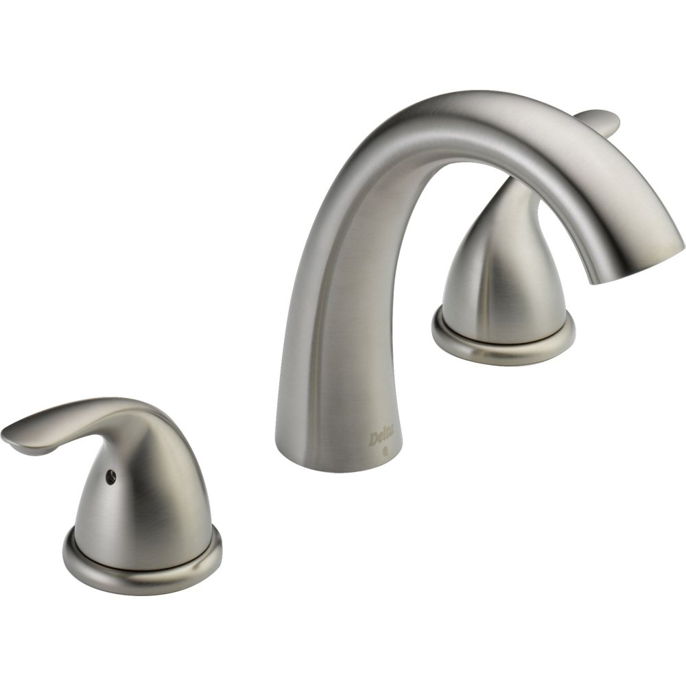 Delta T5722-SS Roman Tub Faucet with Handles - Stainless Steel Bathroom Fixture for Luxury Bathtub - Perfect for Spa, Master Bath & Jacuzzi Installations (Valve Sold Separately)