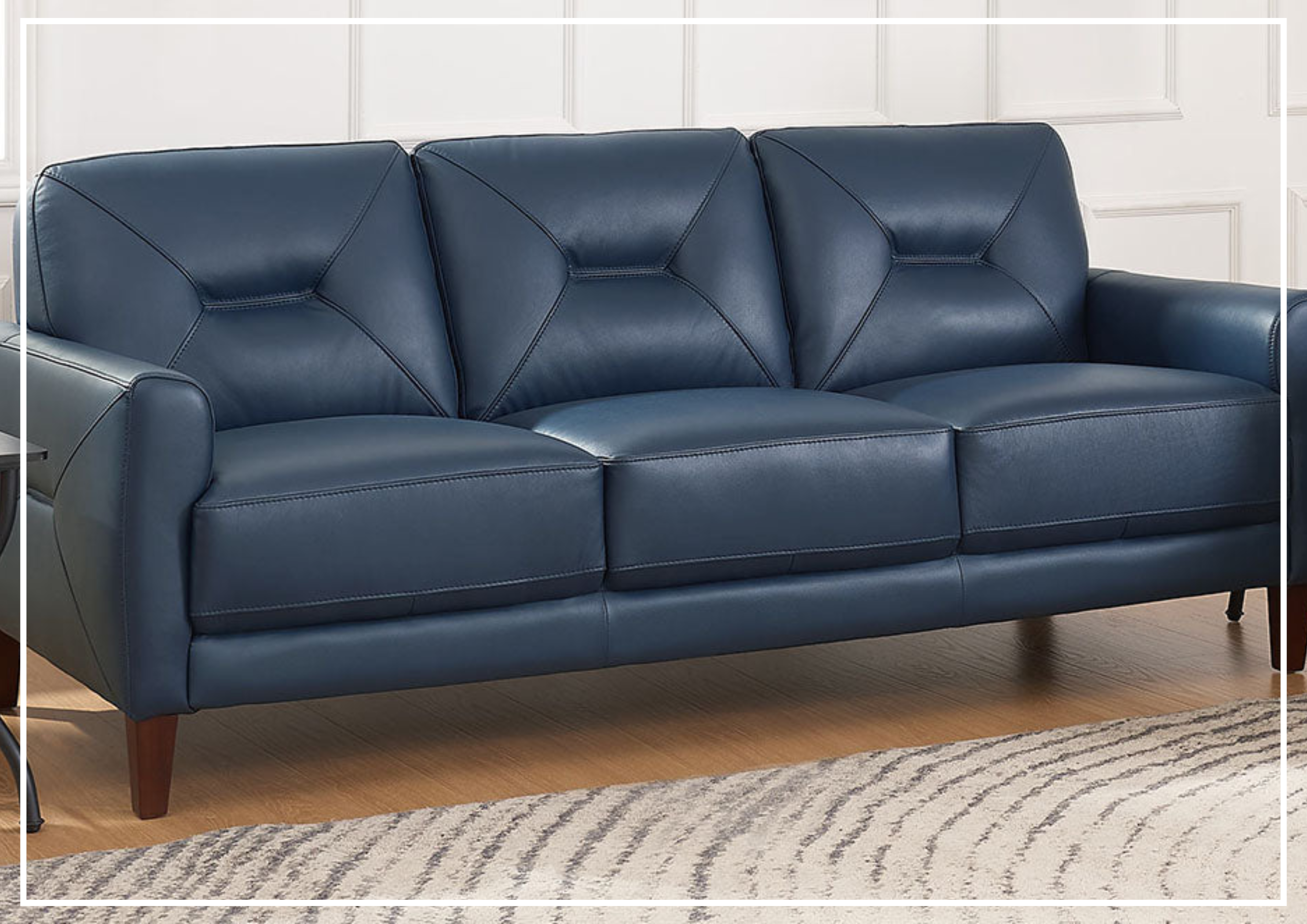 Hydeline Mavis 3-Seater Premium Leather Sofa - Genuine Top Grain Leather, Comfortable Cushioning, Sturdy Wood Frame - Perfect for Living Room, Lounge, Office Waiting Area & Home Theater