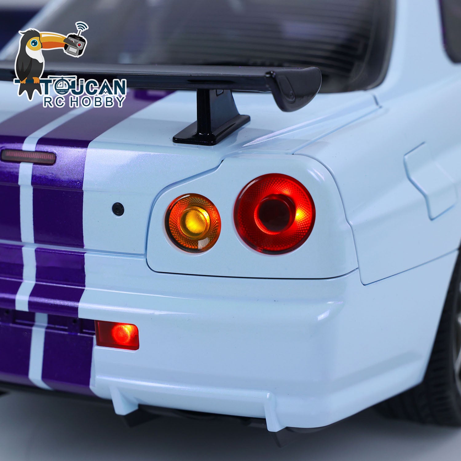 1/8 Scale R34 RC Racing Car 4WD High Speed Remote Control Drift Car with Metal Chassis, Smoke & Sound Effects - Ready to Run (RTR) - Perfect for Off-Road Racing, Drifting & Backyard Fun