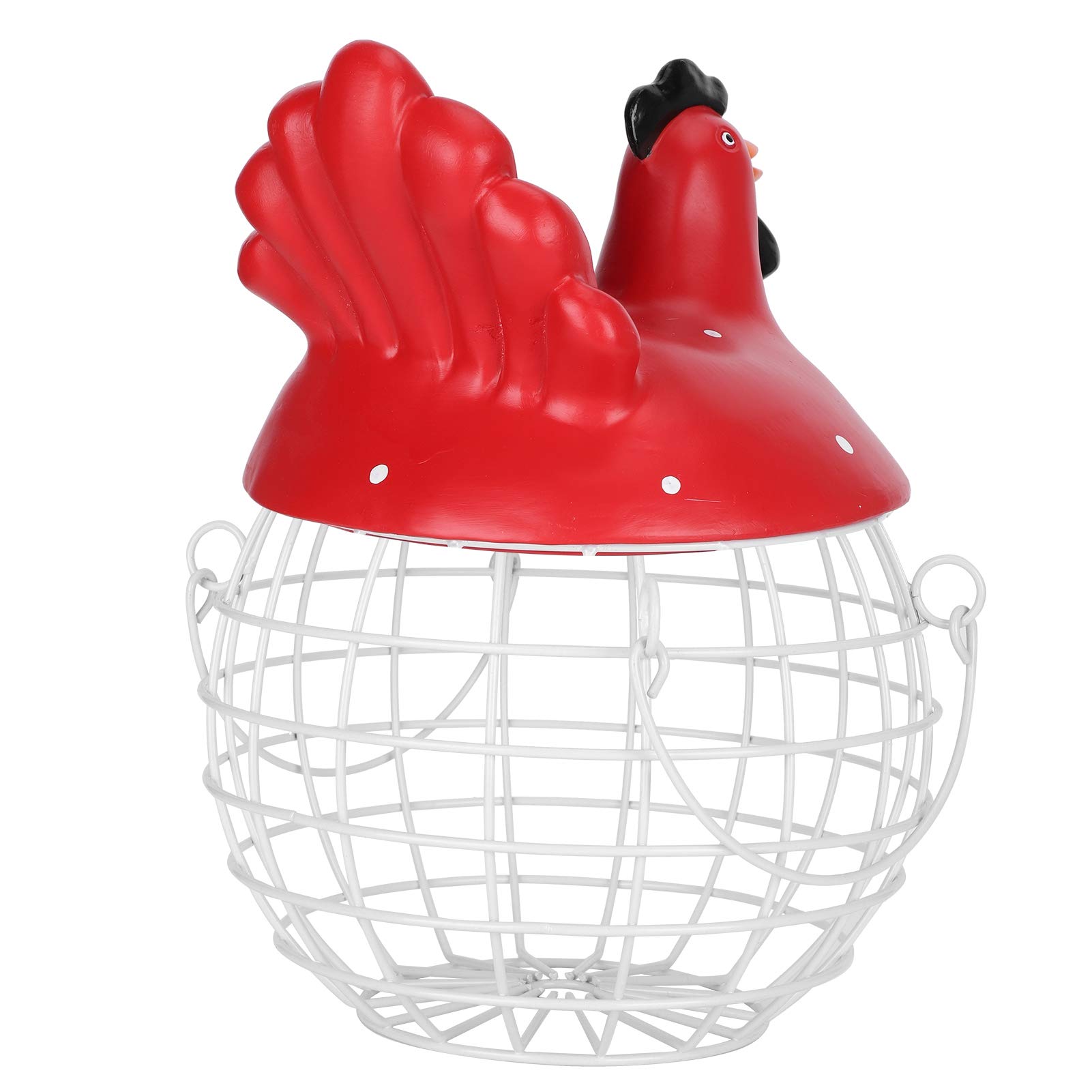 ASixxsix Chicken-Shaped Egg Storage Basket - Cute Red Egg Holder for Refrigerator, Kitchen Countertop, Pantry | Perfect for Farmhouse Decor, Country Kitchen & Small Apartment Organization