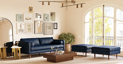 Premium Napa Leather Sofa - Modern Luxury Living Room Furniture for Home & Office - Perfect for Relaxing, Entertaining & Stylish Decor