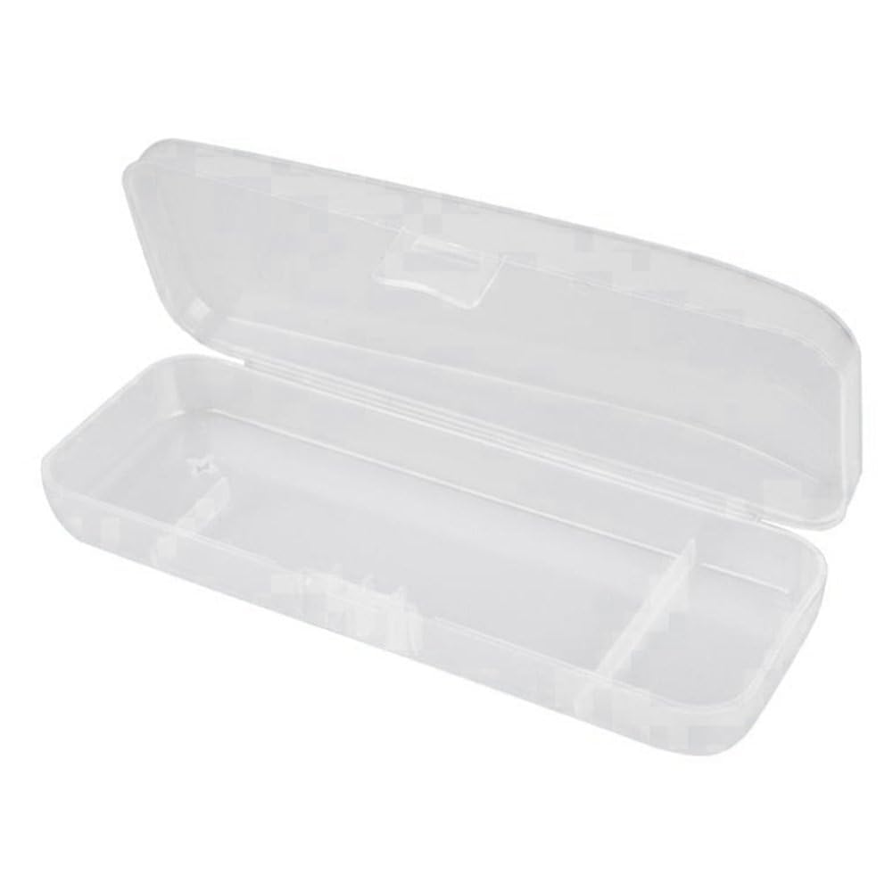 White Transparent Shaving Box for Razor & Brush Storage | Plastic Protective Case for Manual Razor System, Blade Refills & Shaving Accessories | Travel & Bathroom Organizer for Men's Grooming Kit
