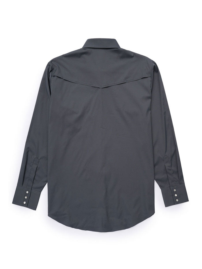 Ely Cattleman E4F2024001 Men's Professional Long Sleeve Stretch Western Shirt - Charcoal Gray - Perfect for Rodeo, Ranch Work & Country Style Fashion