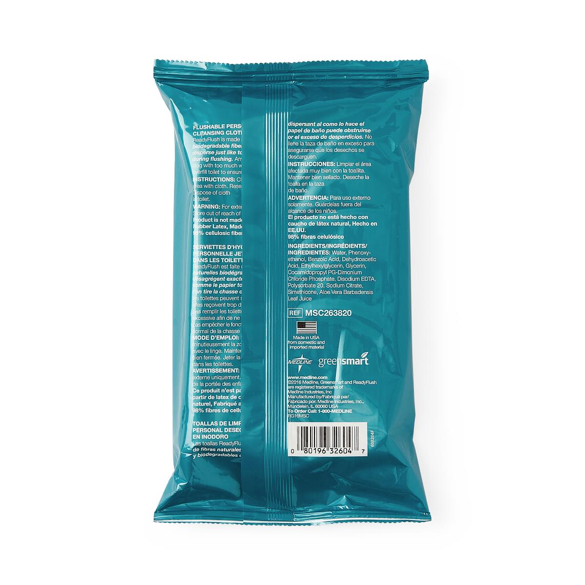ReadyFlush Fragrance Free Flushable Wipes, 7x8 Inches, 40 Wipes per Pack (Case of 24 Packs) - Gentle & Safe for Sensitive Skin, Ideal for Travel, Camping, and On-the-Go Hygiene