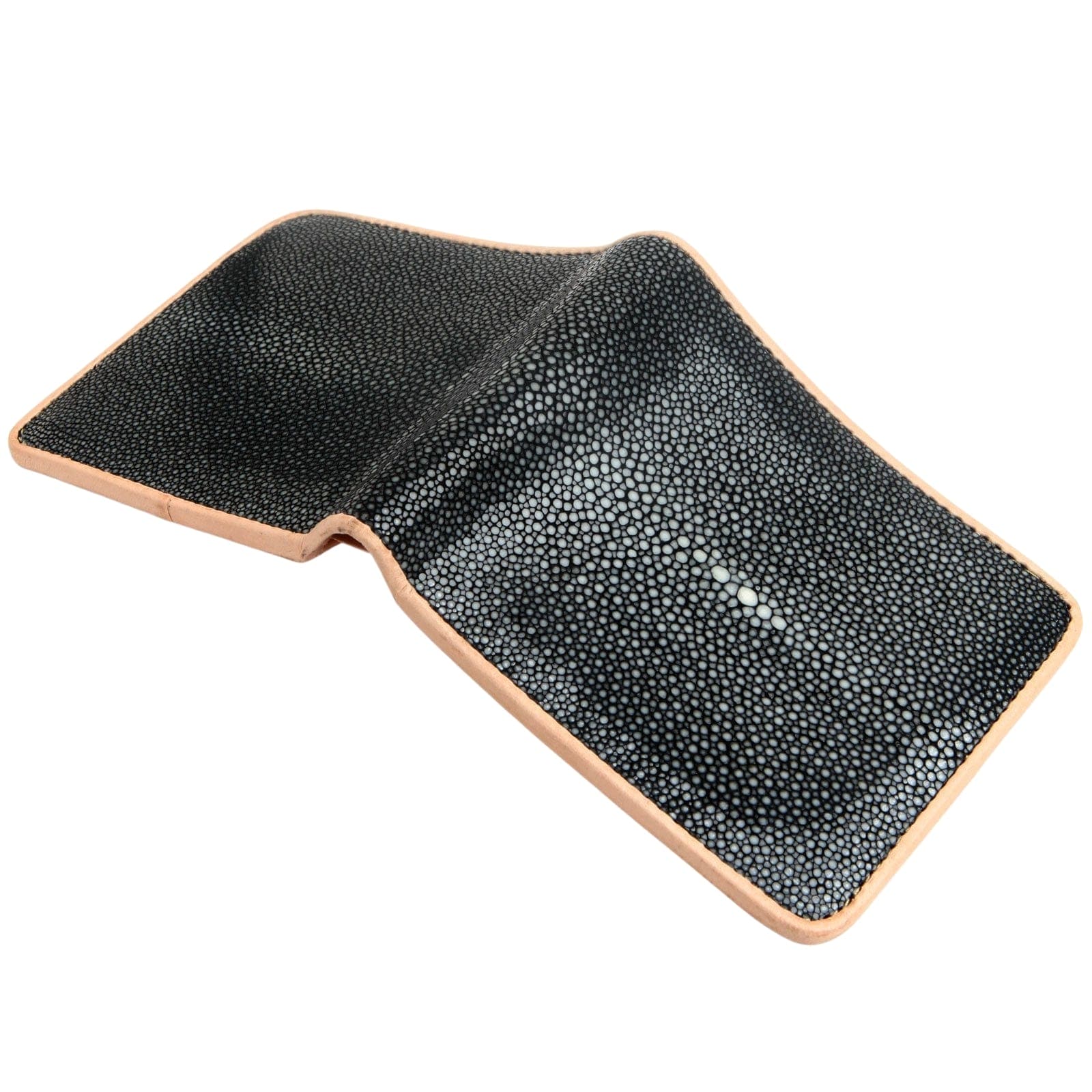 Premium Black Polished Genuine Stingray Leather Wallet for Men - Slim RFID Blocking Bifold Wallet - Luxury Gift for Dad, Husband, Boyfriend - Perfect for Business, Travel & Everyday Use