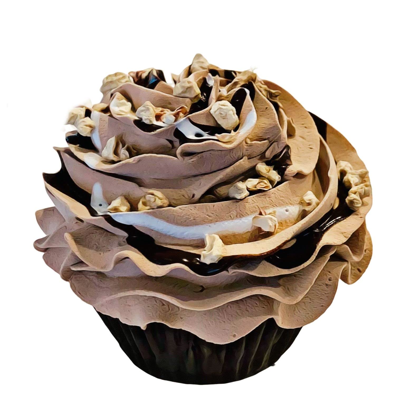 Rocky Road Fake Cupcakes & Artificial Cake Decor - Realistic Faux Dessert Display for Home, Kitchen & Party Decorations - Fake Food Props for Cake Plates, Dessert Tables & Themed Events