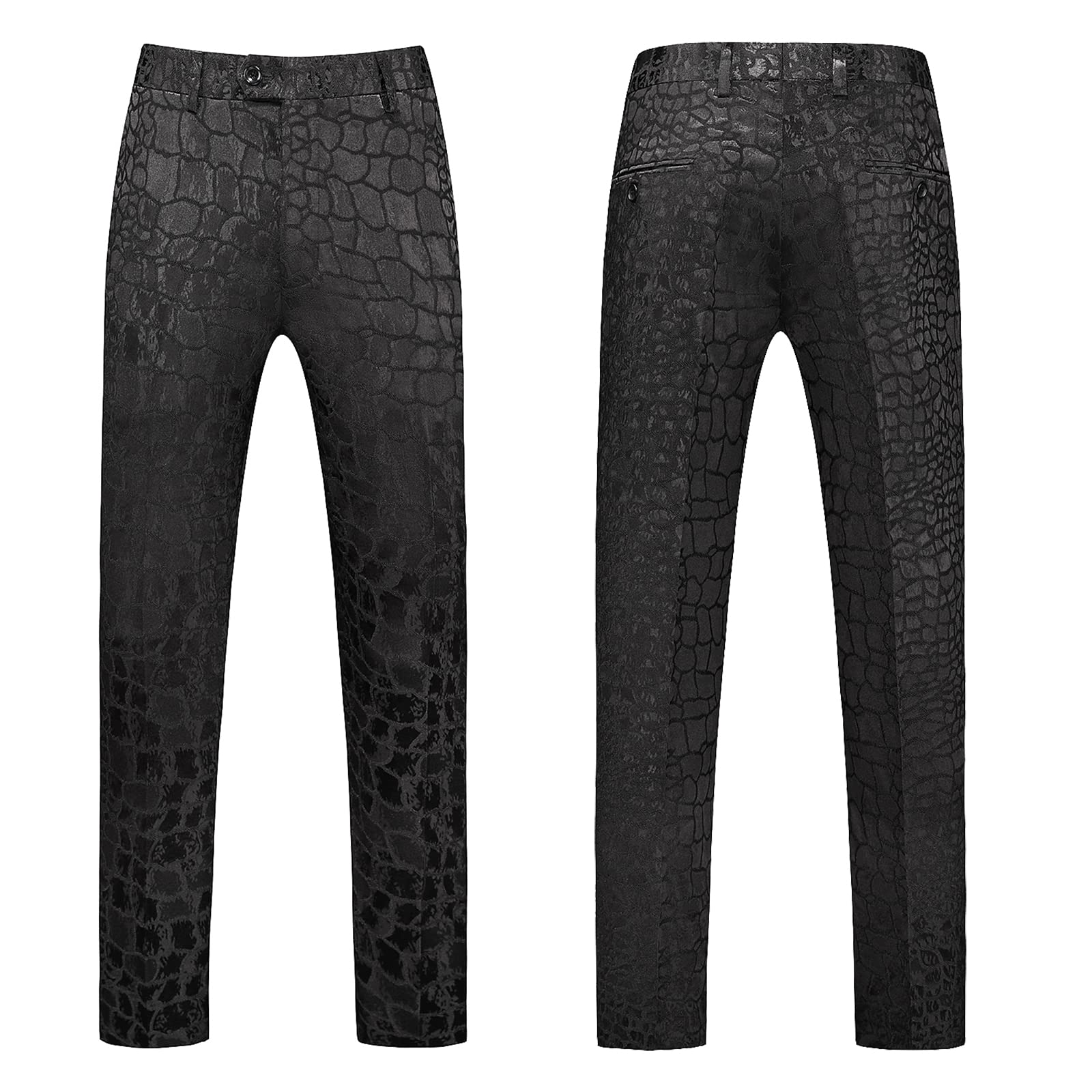 Premium MOGU Men's 2-Piece Slim Fit Double Breasted Jacquard Suit - Formal Wedding Tuxedo for Groomsmen & Black Tie Events - Perfect for Weddings, Proms, and Business Occasions