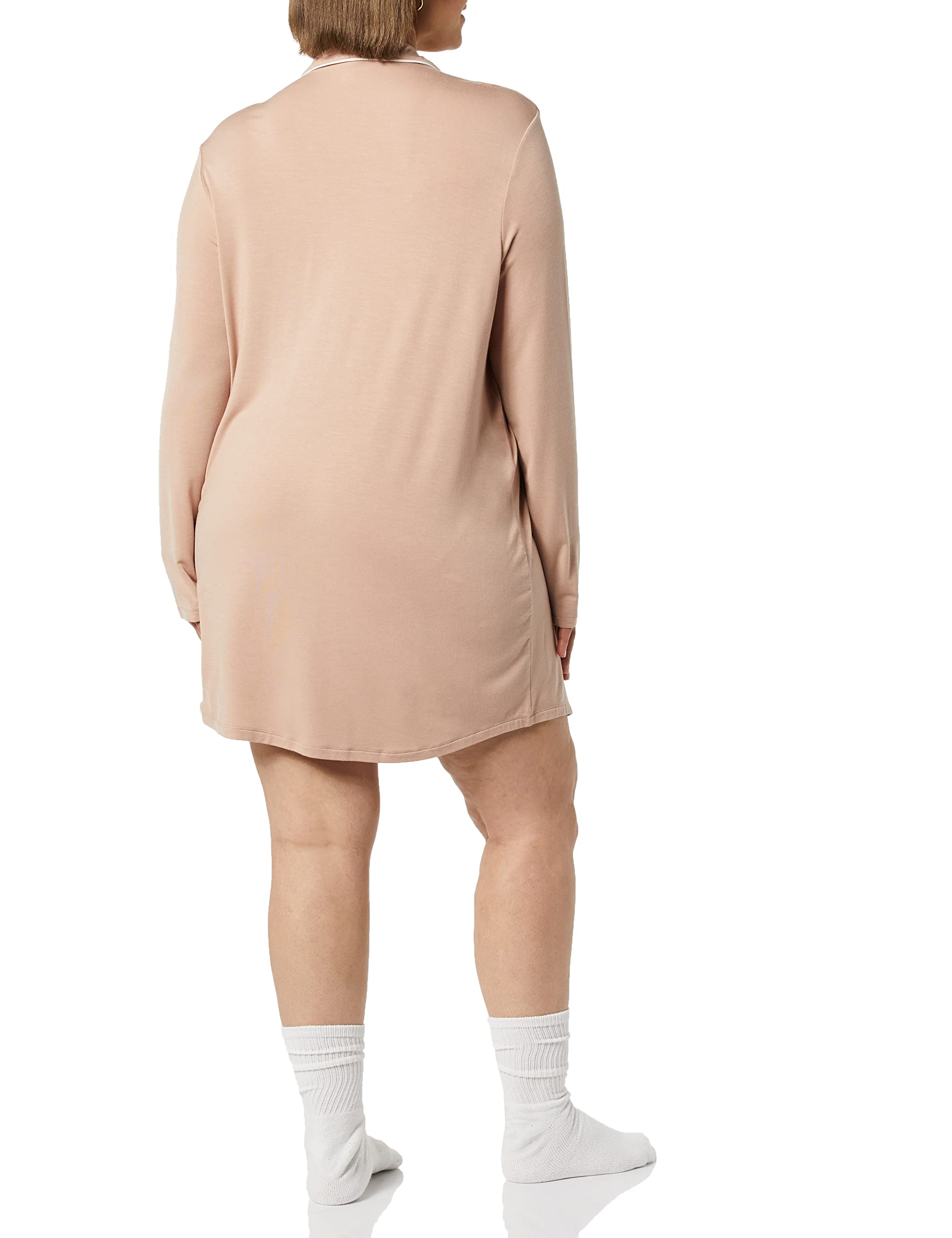 Amazon Essentials Women's Piped Nightshirt - Soft Cotton Sleepwear for Women & Plus Size (Perfect for Relaxing at Home, Lounging & Comfortable Sleep)