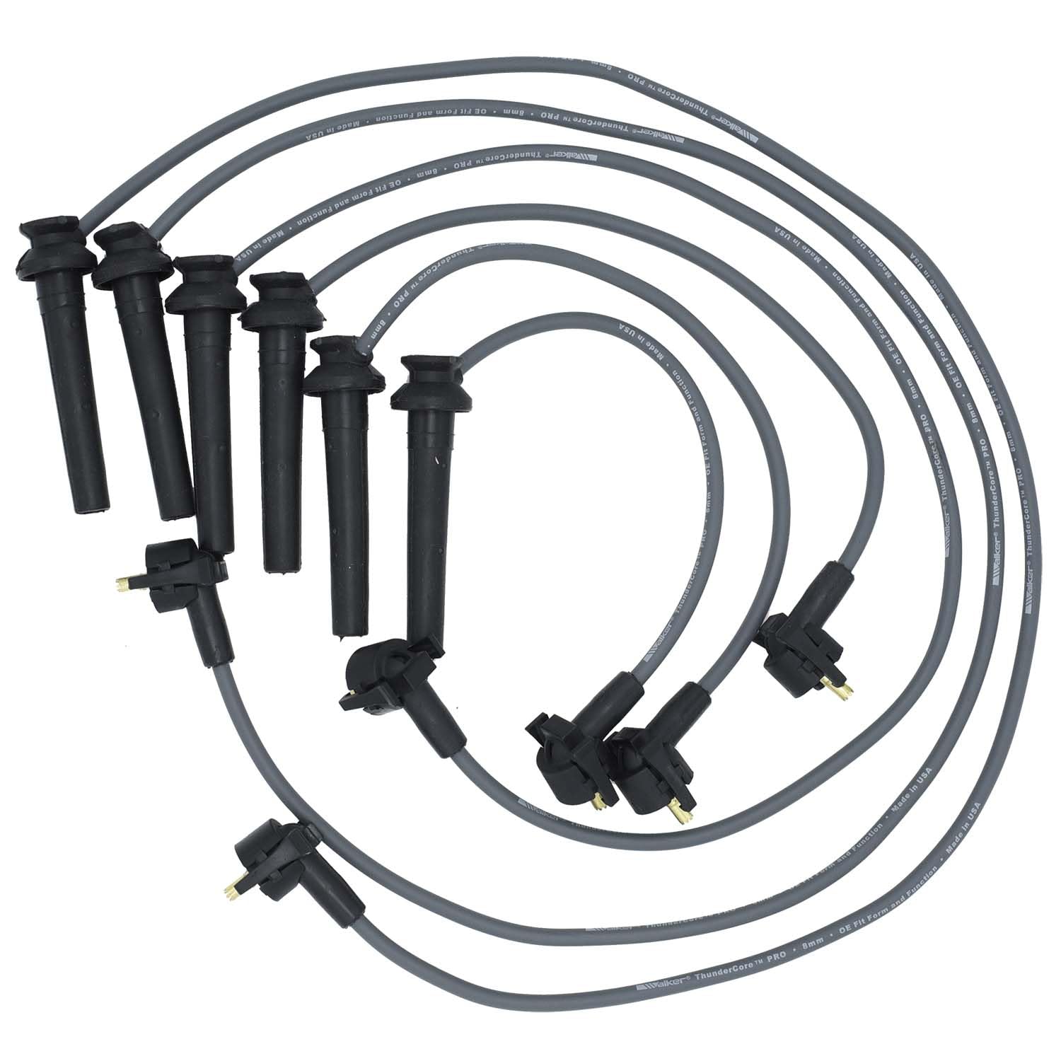 Walker Products ThunderCore PRO Premium Spark Plug Wire Set 924-1325 - High Performance Ignition Wires for Ford, Chevy, Dodge & More - Perfect for Racing, Off-Road & Daily Driving