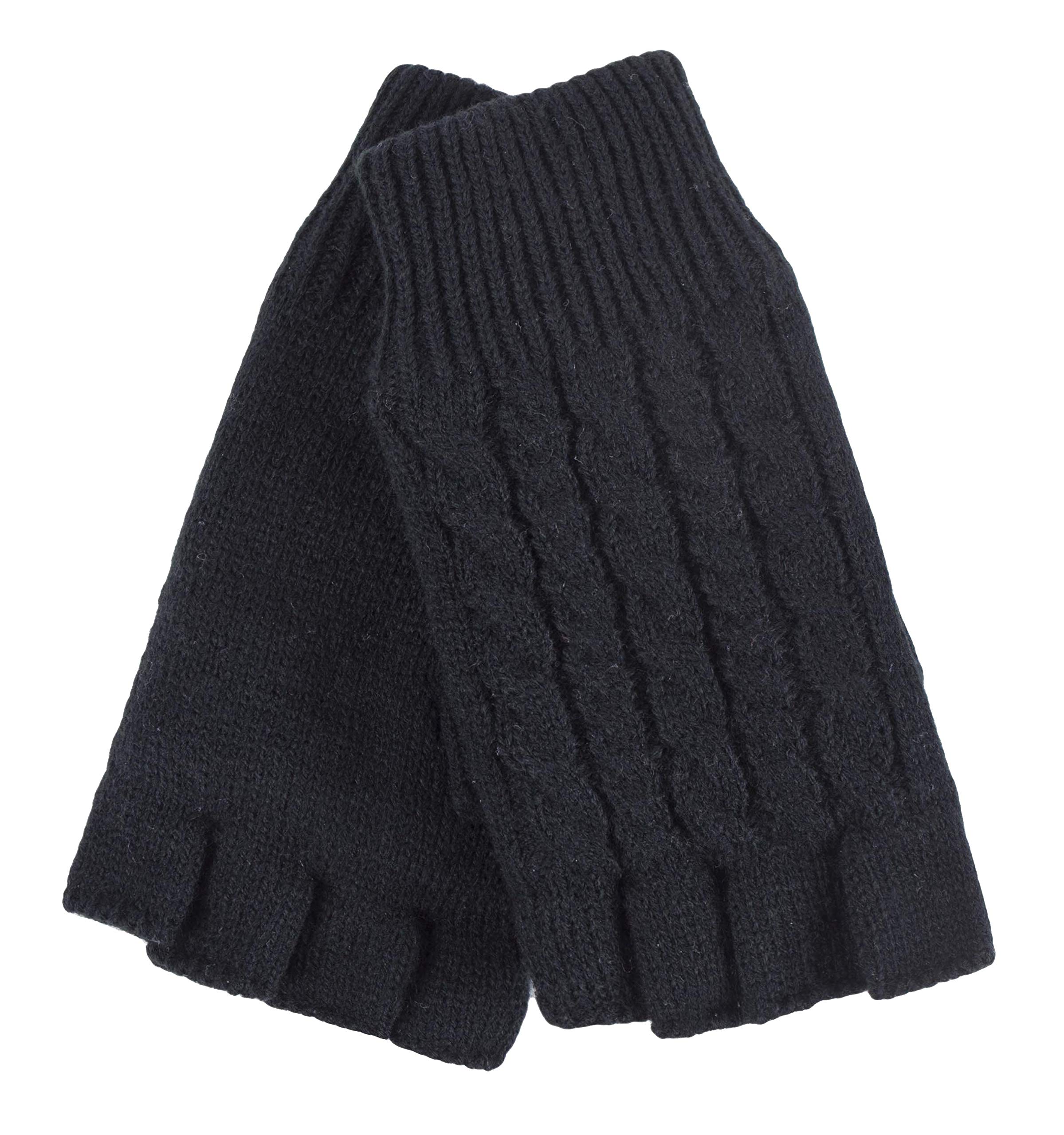 Heat Holders Women's Cable Knit Winter Thermal Fingerless Gloves - Warm Hand Protection for Outdoor Activities, Running, Hiking & Cold Weather