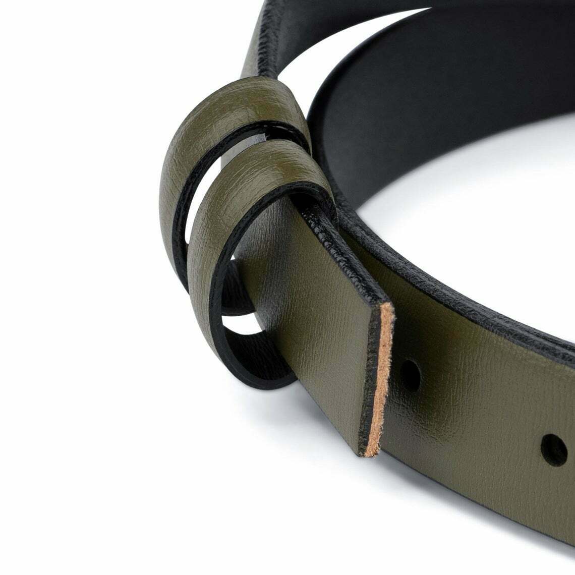 1 Inch Olive Green Belt Strap No Buckle for Dunhill 25 Buckles - Women's Fashion Accessory for Casual, Office & Formal Outfits