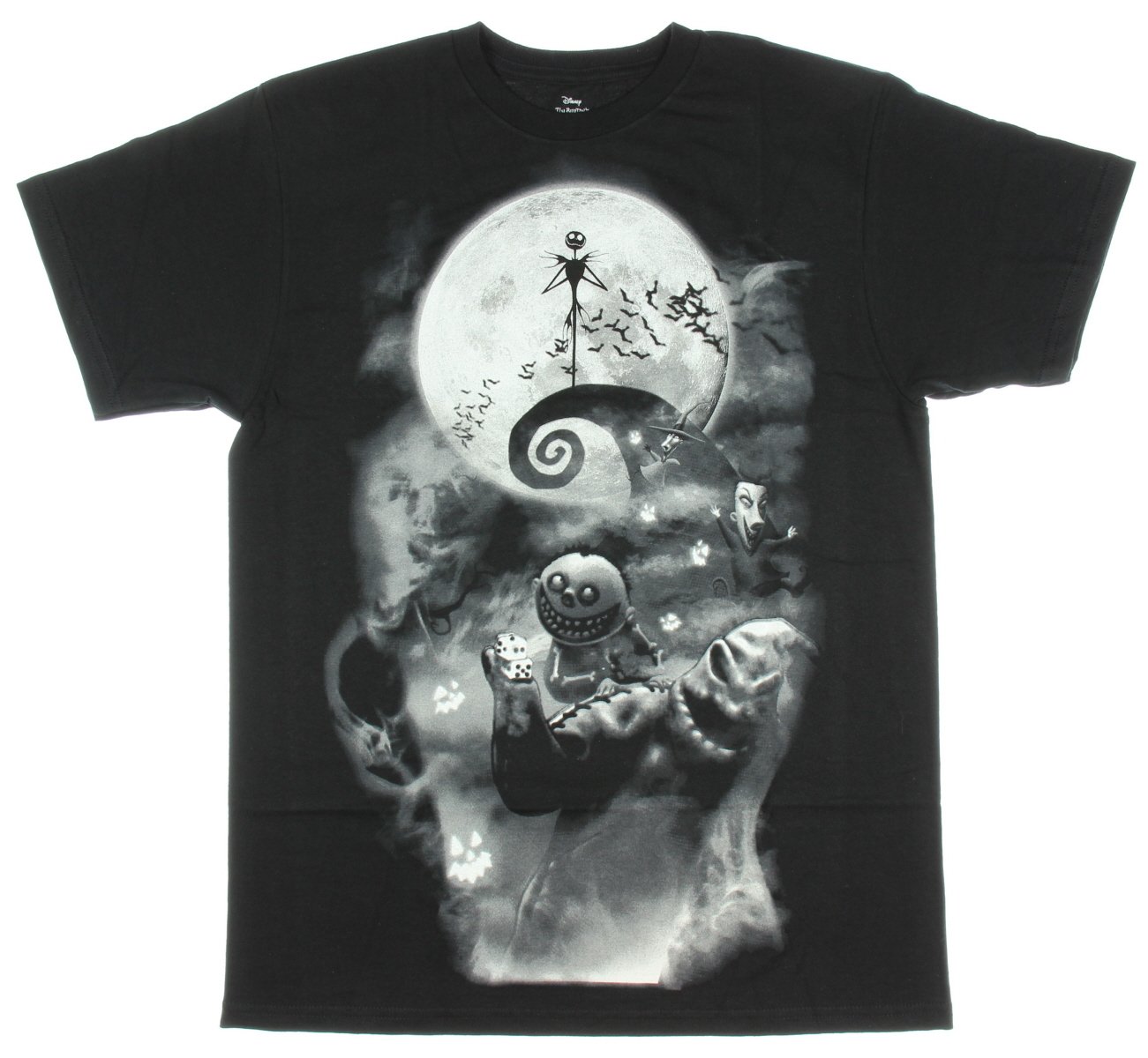 Nightmare Before Christmas Jack Skellington Moon Graphic Men's T-Shirt - Medium Size | Halloween Costume, Cosplay, Movie Merchandise & Casual Wear