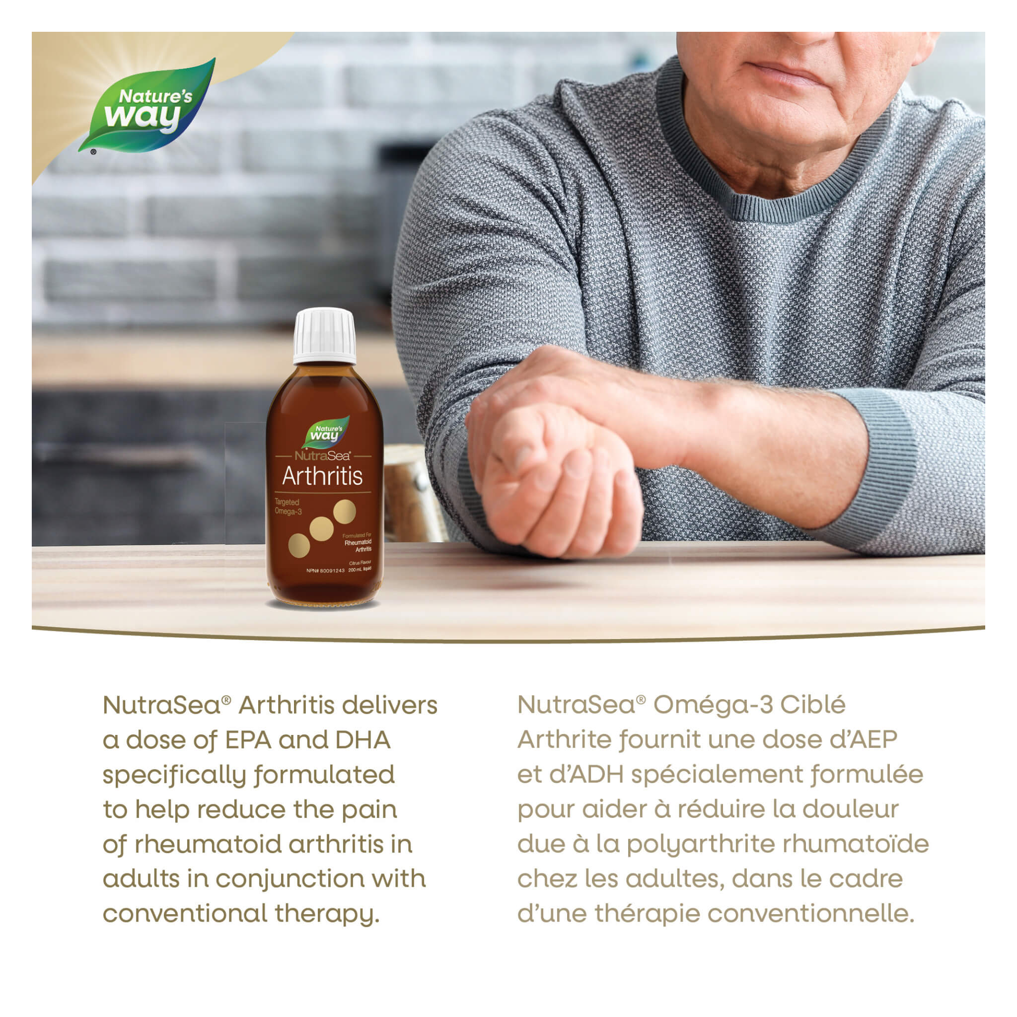 NutraSea Arthritis Targeted Omega 3 Supplement - Citrus Flavor Fish Oil for Joint Pain Relief & Inflammation Support - Supports Mobility & Healthy Joints for Active Lifestyles