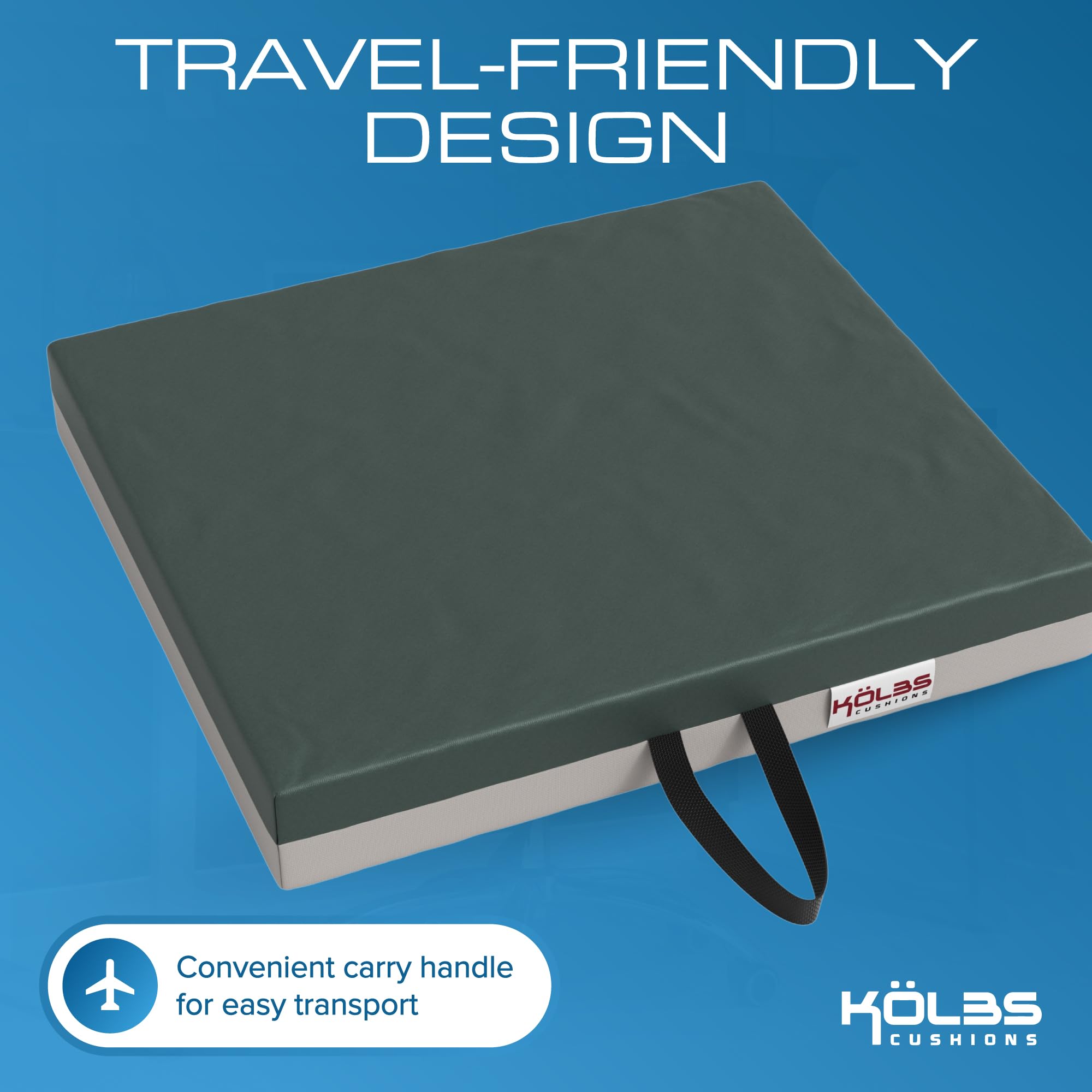 Kölbs Gel Extreme Wheelchair Cushion - Orthopedic Seat Pad for Coccyx, Sciatica & Tailbone Pain Relief - 20