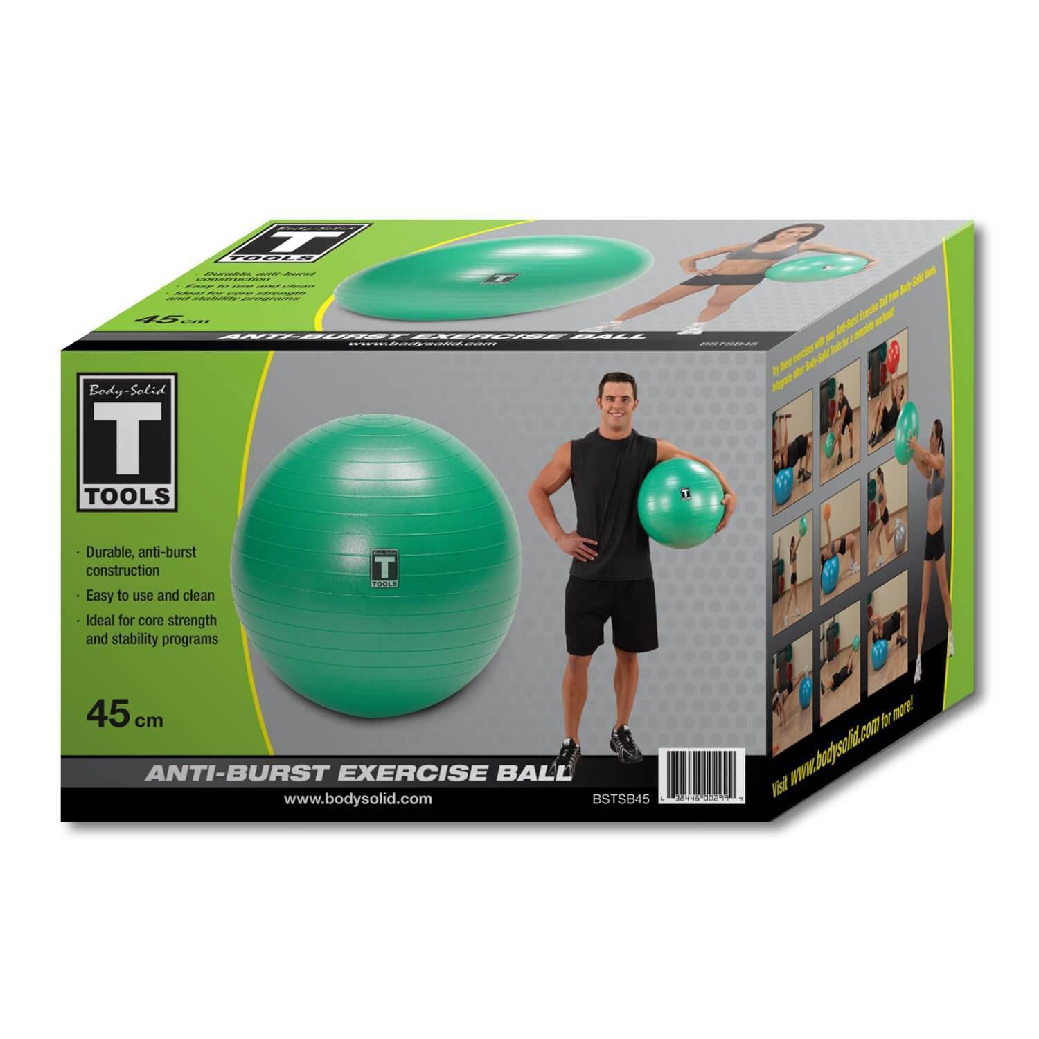 Body Solid Tools Stability Ball BSTSB - Premium Exercise Ball for Yoga, Pilates & Home Workouts - Anti-Burst Fitness Ball for Core Training & Balance Exercises