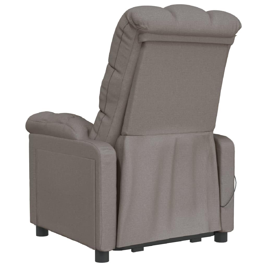 vidaXL Modern Fabric Massage Recliner Chair in Taupe - Ergonomic Relaxation Therapy with Comfortable Padding & Easy-Clean Fabric | Perfect for Living Room, Home Theater & Stress Relief