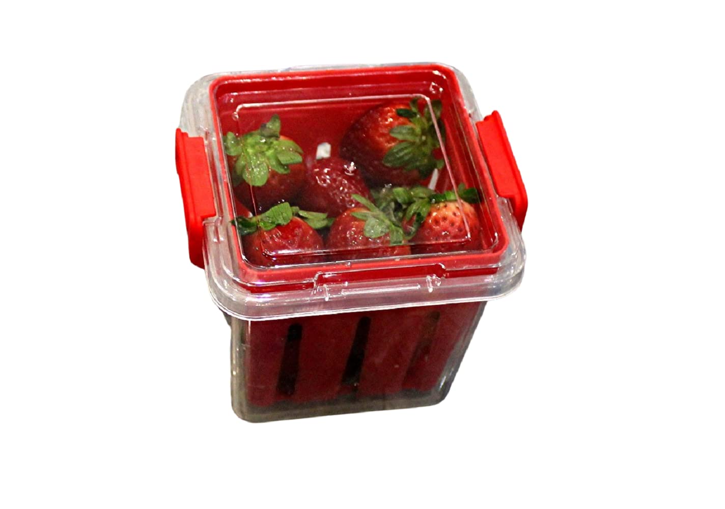 BPA-Free Fruit and Vegetable Storage Basket with Lid - Keeps Strawberries, Blueberries Fresh Longer | Promotes Airflow & Prevents Spoilage | Perfect for Kitchen, Refrigerator & Pantry Organization