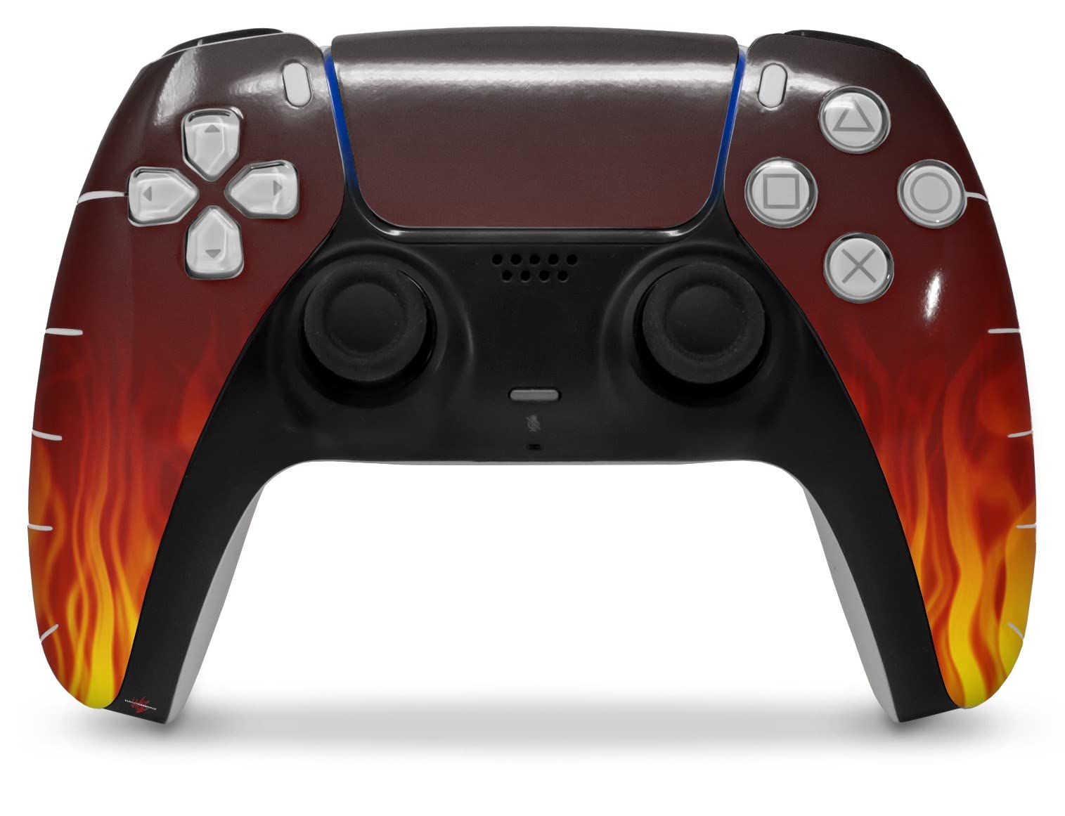 Sony PS5 DualSense Skin Wrap - Fire on Black for Gaming Protection