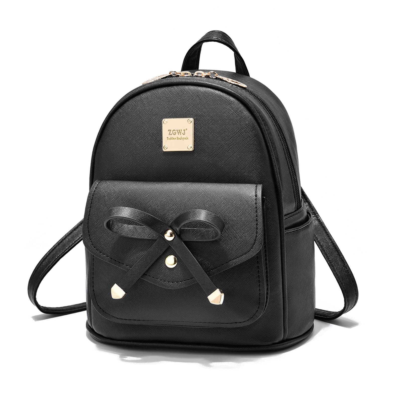 Mini Leather Backpack Purse for Women - Cute Bowknot Small Backpack, Casual Travel Daypack & Shoulder Bag (Black) - Perfect for Work, School, Shopping & Weekend Outings