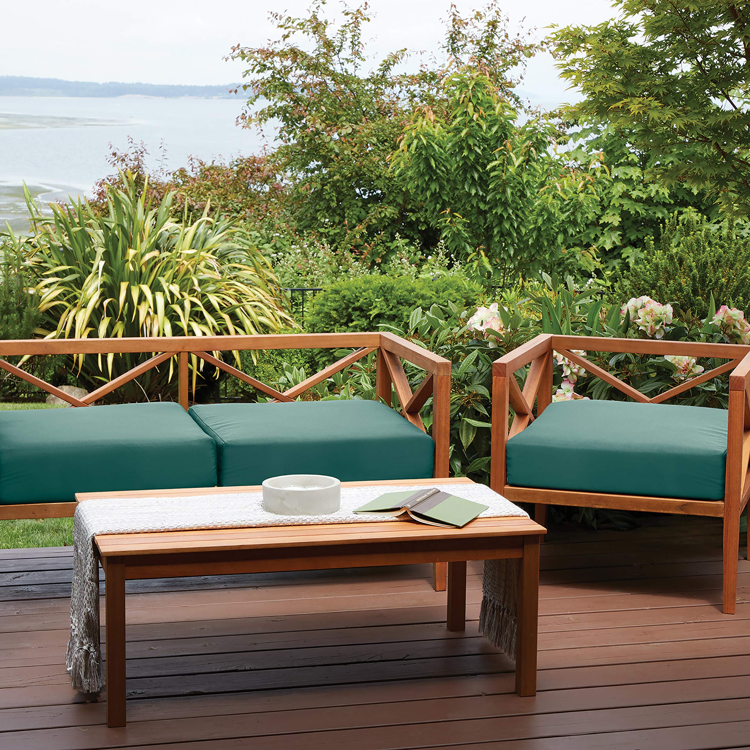 Ravenna Patio Back Cushion Cover - Durable Outdoor, Mallard Green, 25x22x4in - Perfect for Garden & Deck