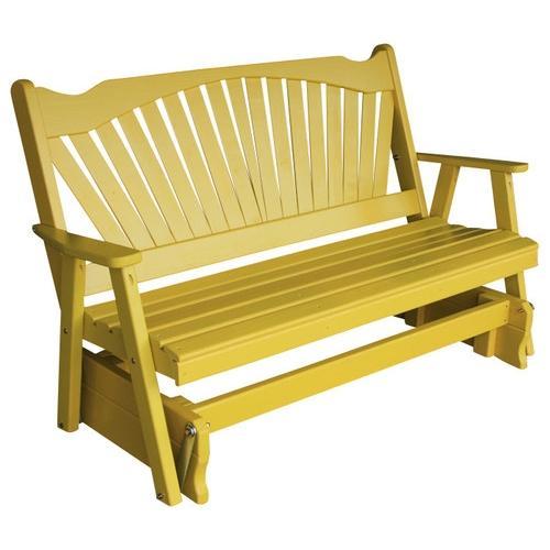 Yellow Pine Fan Back Style Glider - Classic Wooden Rocking Chair for Nursery, Porch & Living Room - Perfect for Relaxing, Nursing & Decor