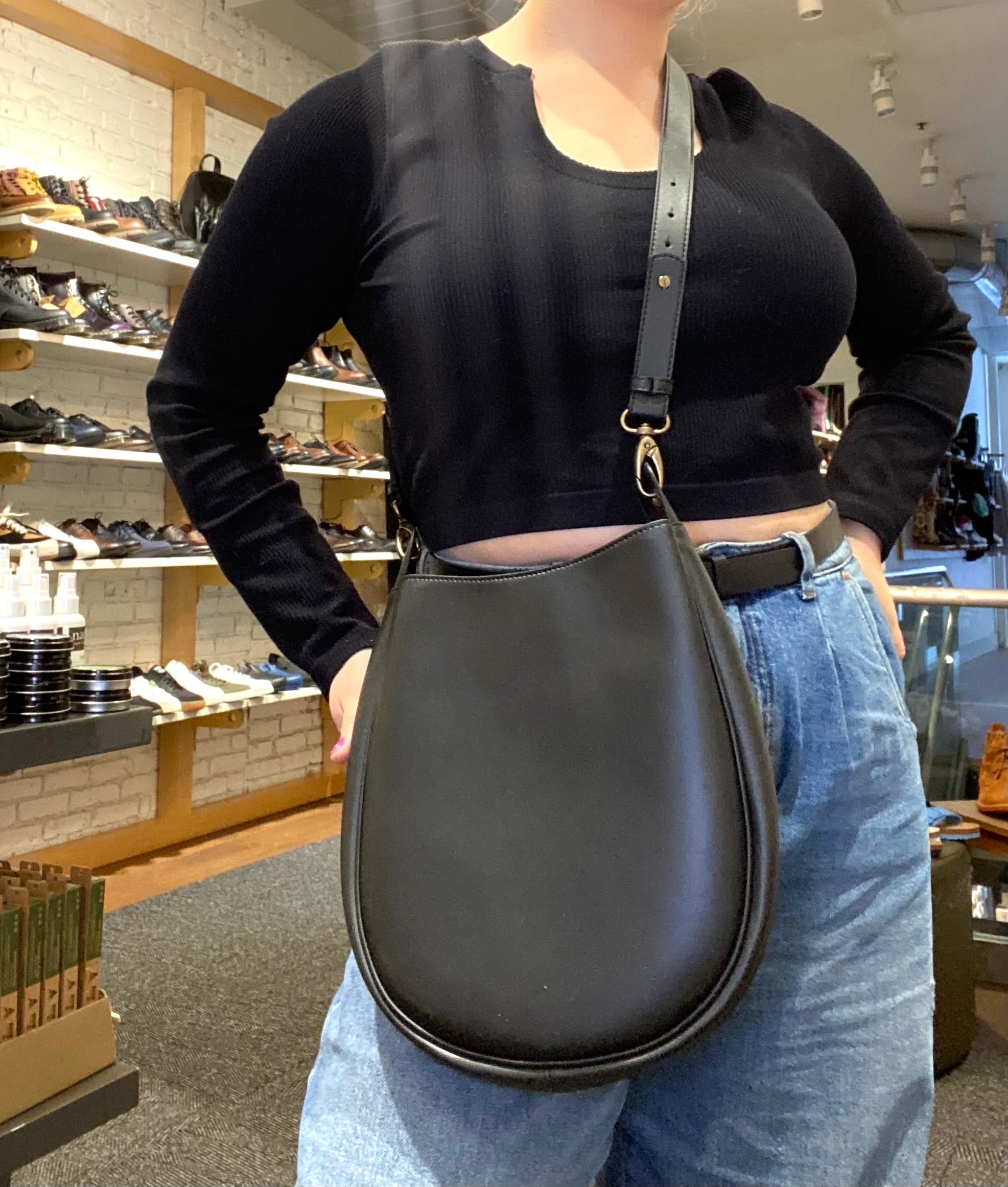 Novacas Black Daisy Bag - Stylish Vegan Leather Crossbody Purse for Women | Perfect for Work, Travel & Everyday Use