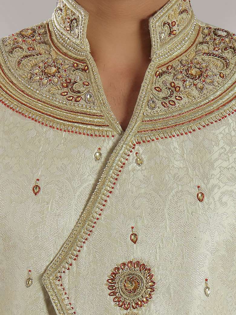 Elegant Designer Cream Sherwani for Men - Traditional Indian Wedding Attire & Special Occasion Outfit