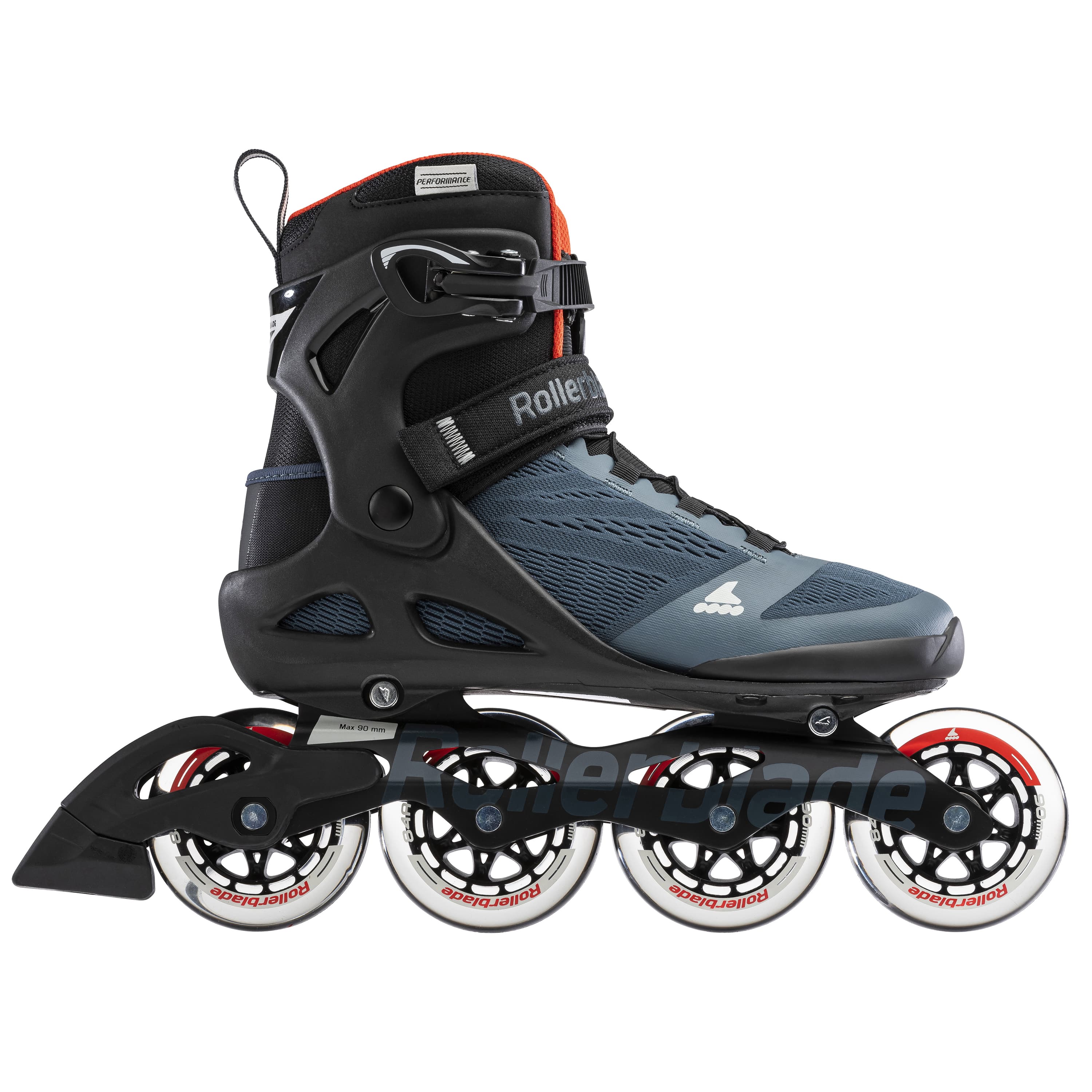Rollerblade Macroblade 90 Inline Skates - Orion Blue/Spicy Orange | Comfortable Fitness & Recreational Roller Skates for Men & Women | Perfect for Outdoor Exercise, Park Trails & Weekend Fun
